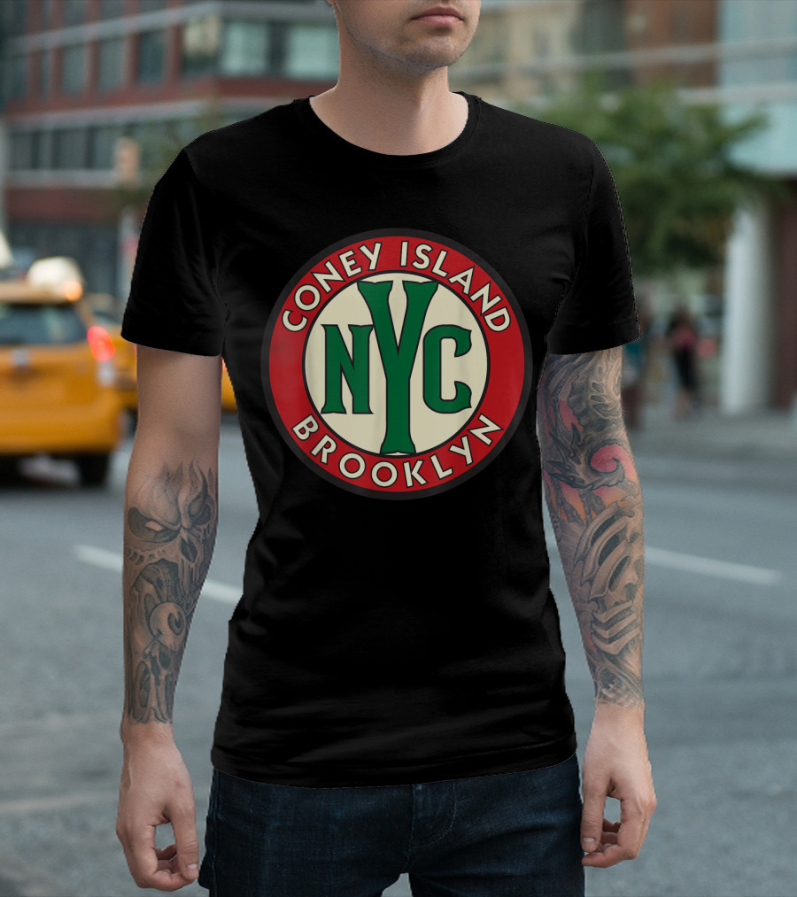 Coney Island NYC Brooklyn Vintage Road Sign T-Shirt