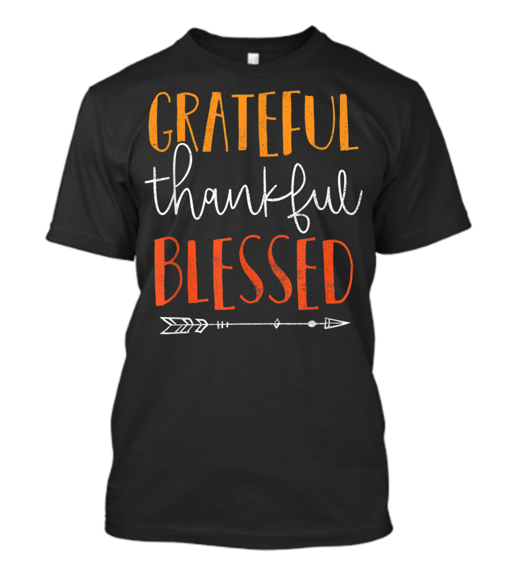 Grateful Thankful Blessed Thanksgiving Arrow T-Shirt