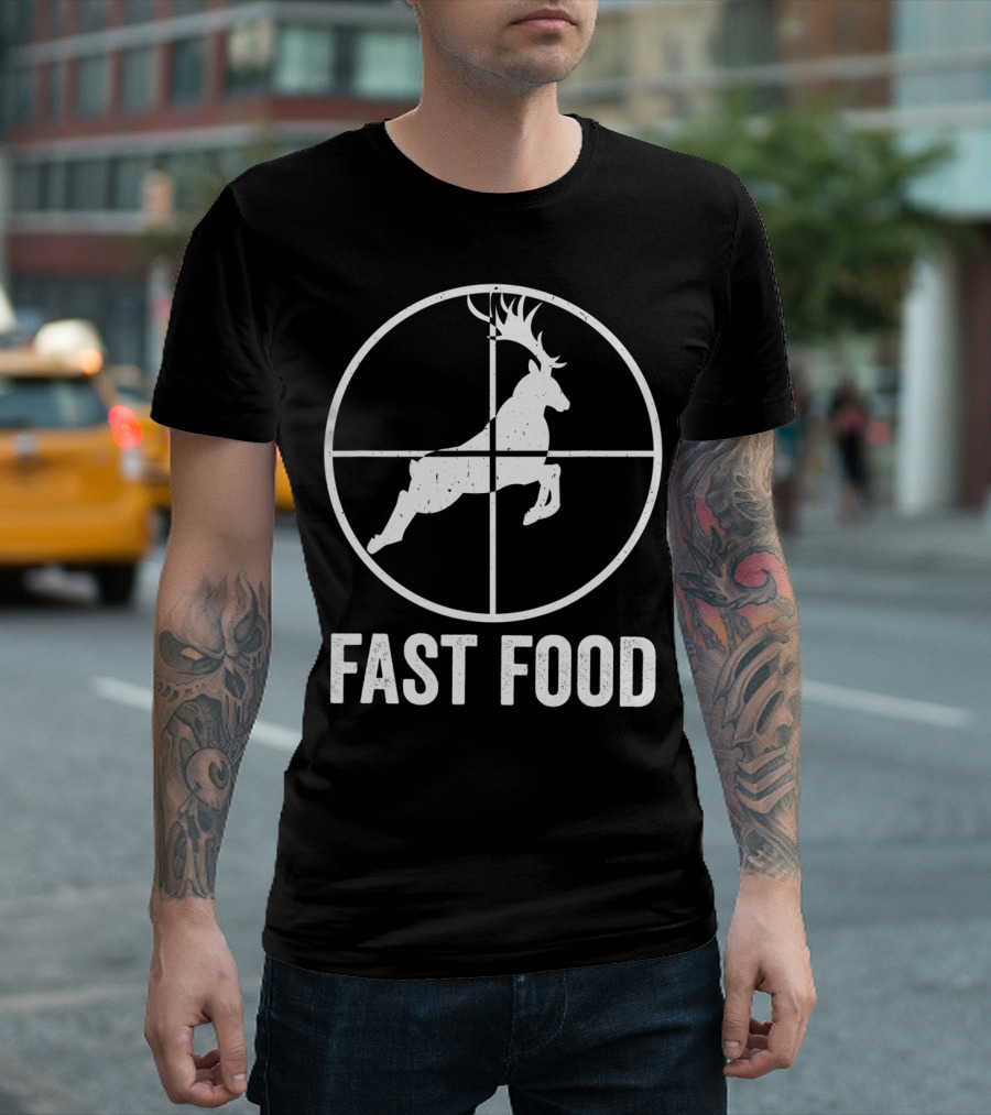 Deer Bow Hunting Fast Food Fun Hunter Targeting Adventure T-Shirt