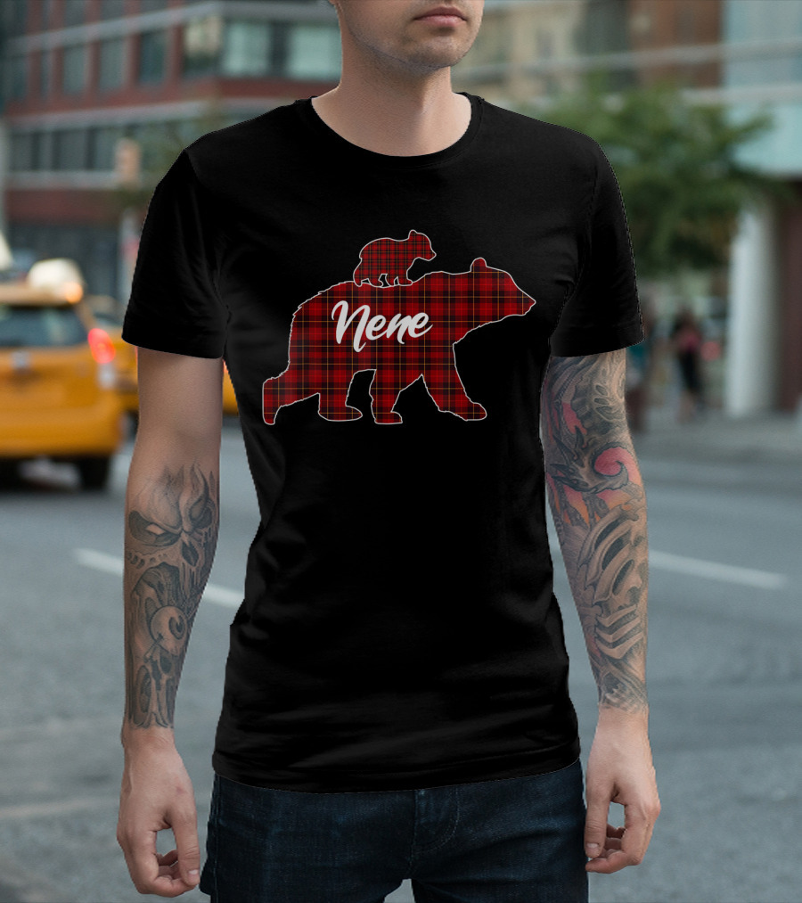 Nene Red Plaid Bear And Cub Buffalo T-Shirt