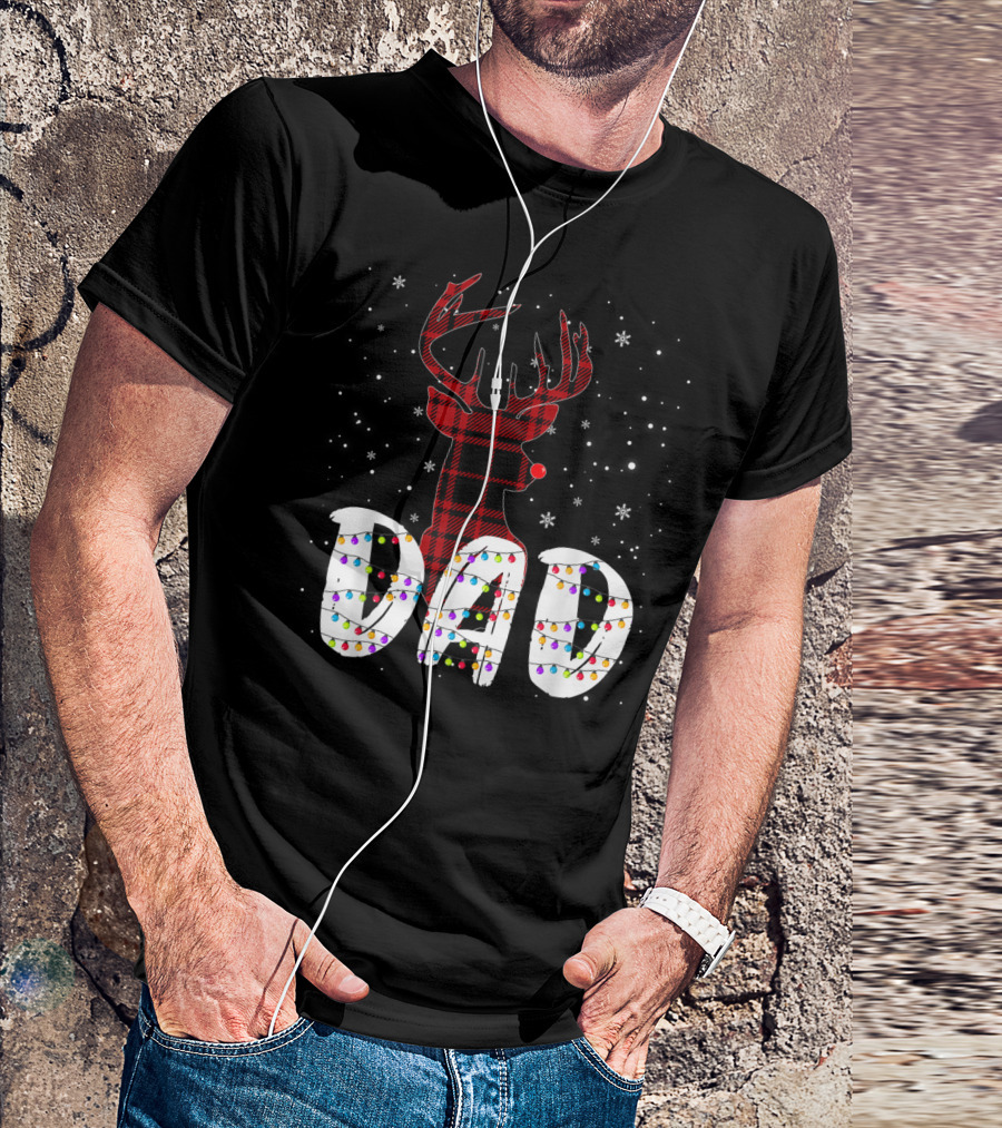Dad Christmas Matching Family Red Deer Nose T-Shirt