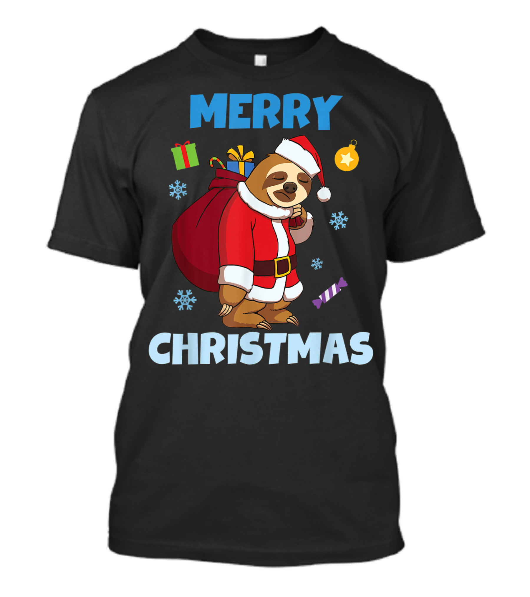 Merry Christmas Sloth Santa With Gifts For Sloth Lovers T-Shirt