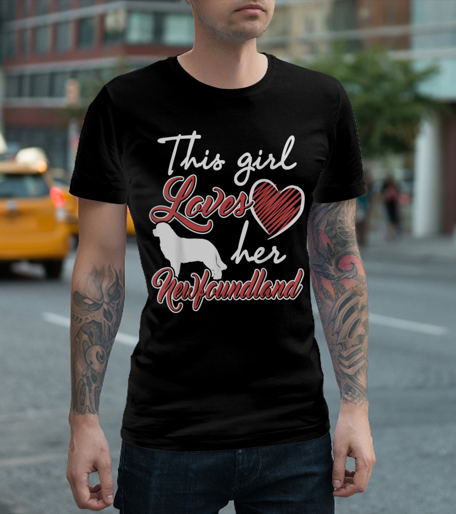 This Girl Loves Her Newfoundland Heart T-Shirt