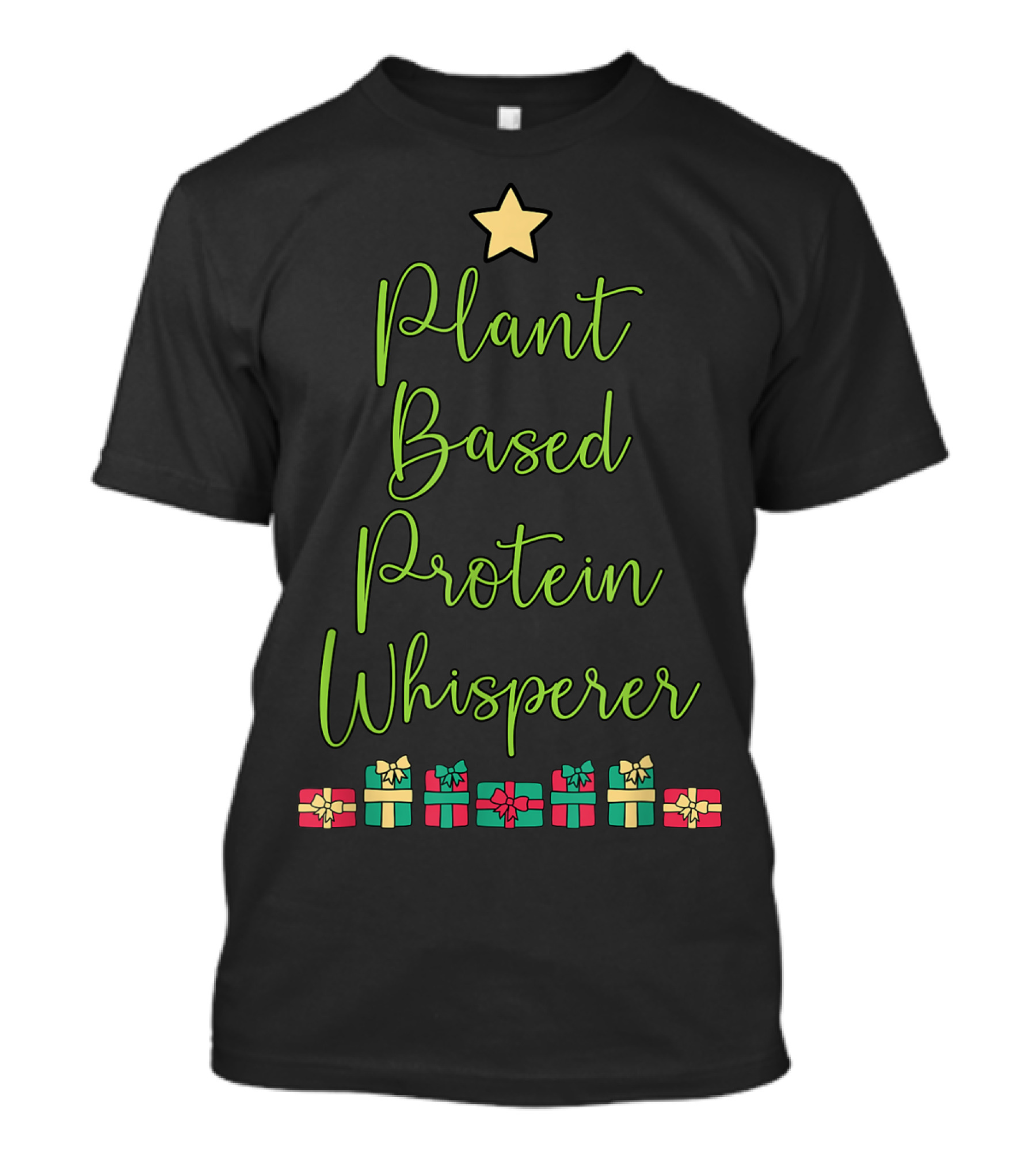 Plant Based Protein Whisperer Christmas Tree T-Shirt