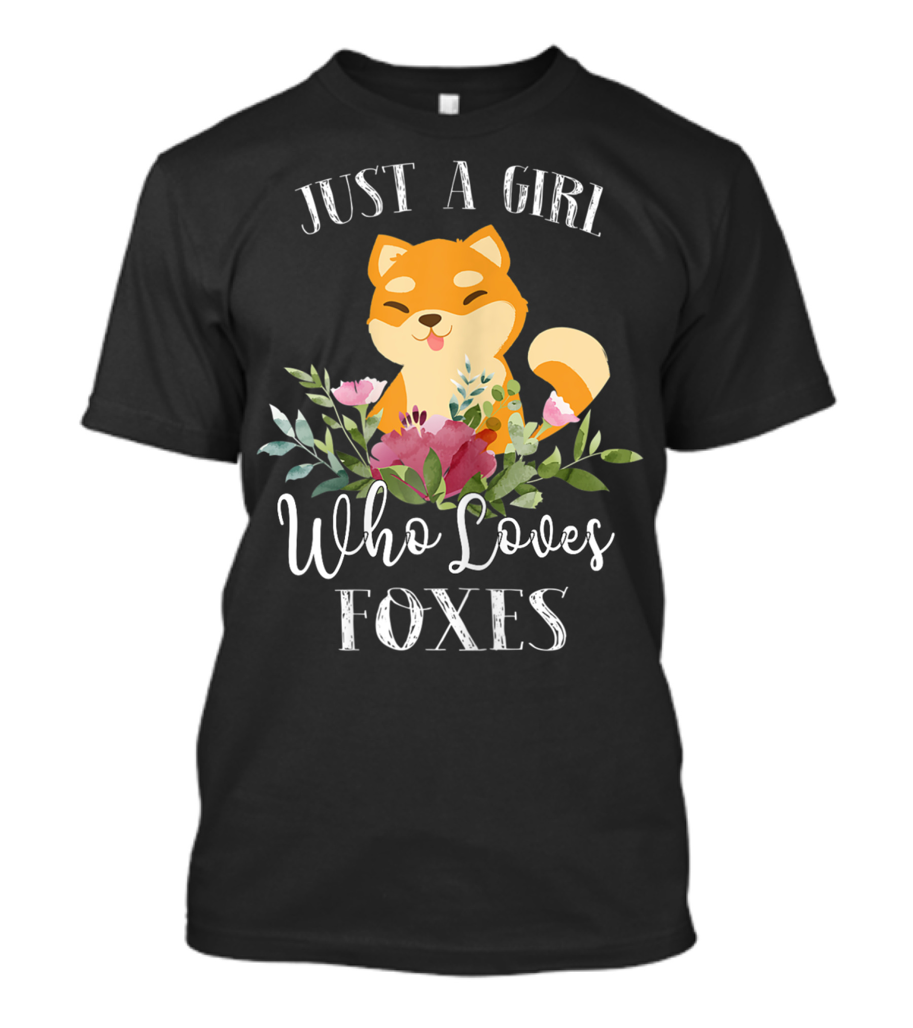 Just A Girl Who Loves Foxes Charming Floral Fox T-Shirt