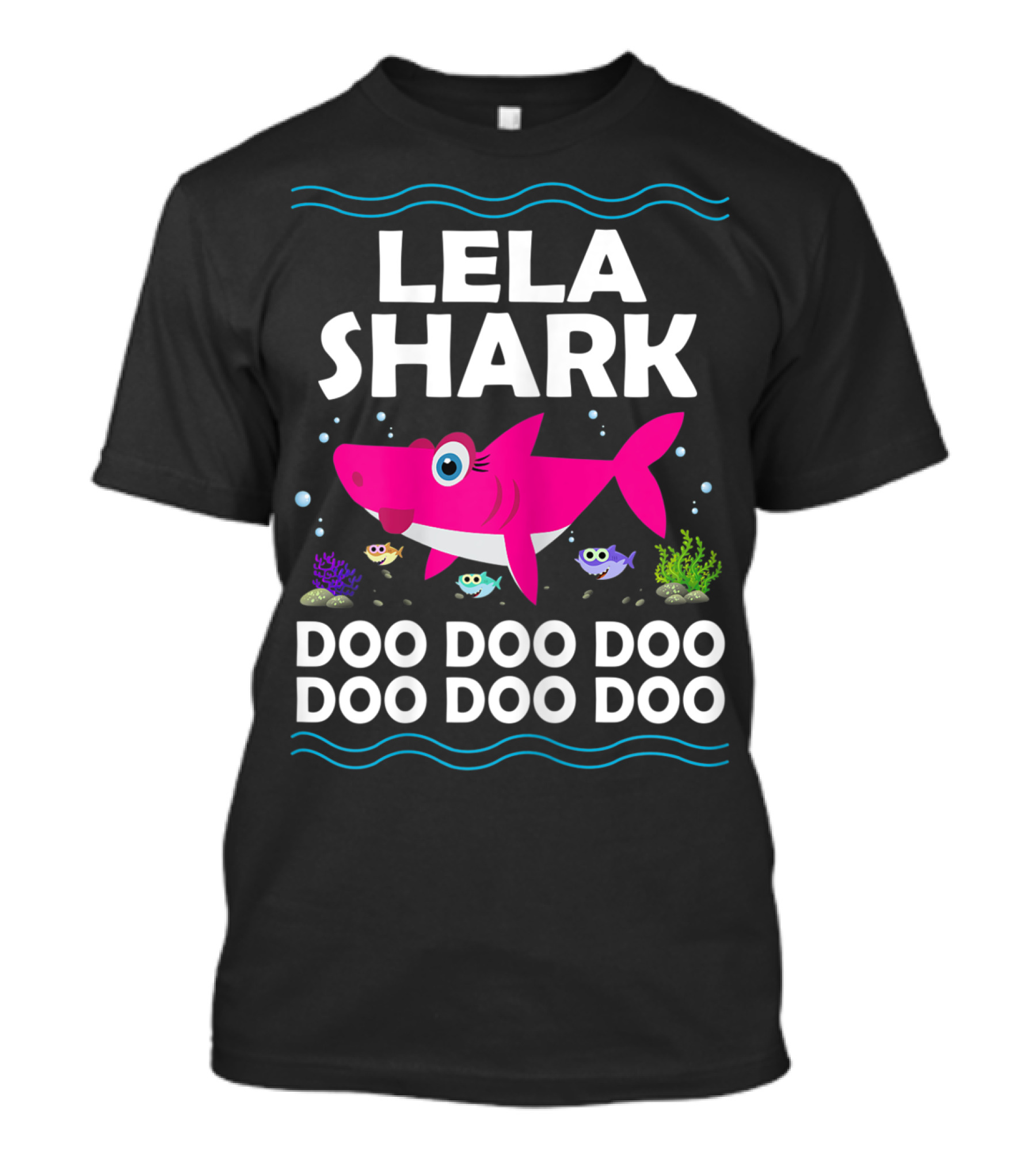 Lela Shark Doo Doo Doo Family Fish T-Shirt
