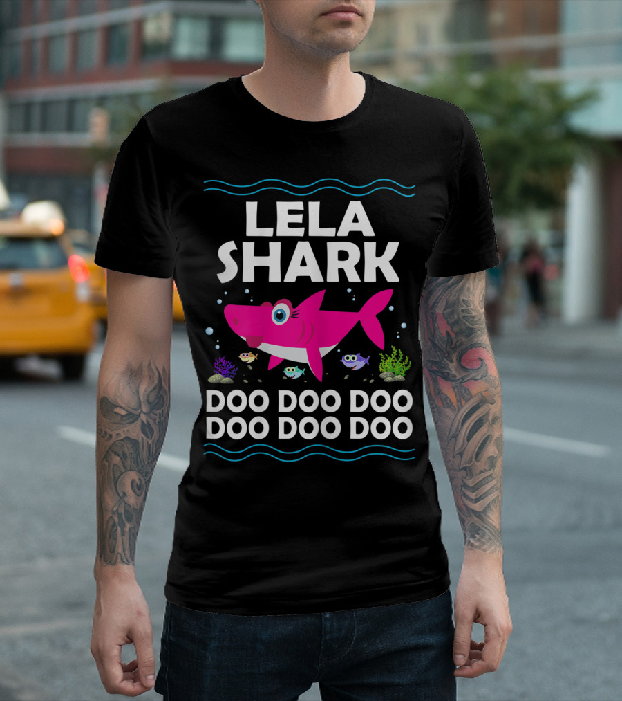 Lela Shark Doo Doo Doo Family Fish T-Shirt