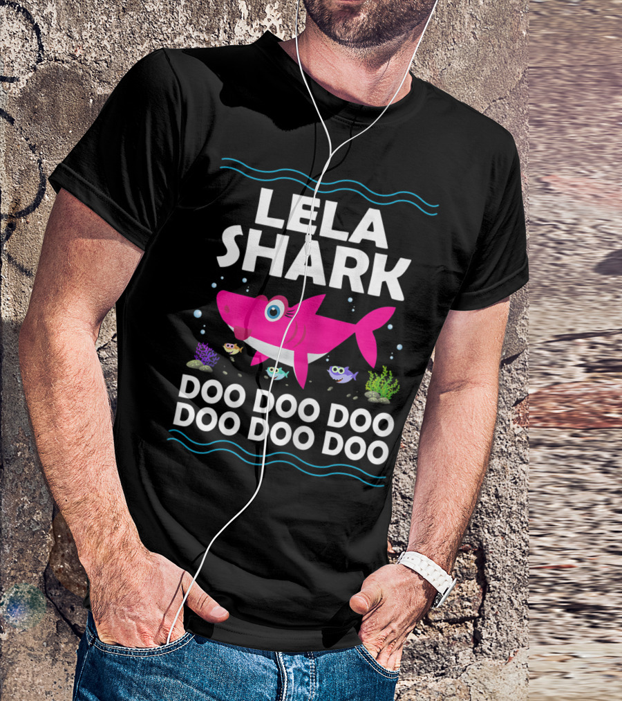 Lela Shark Doo Doo Doo Family Fish T-Shirt