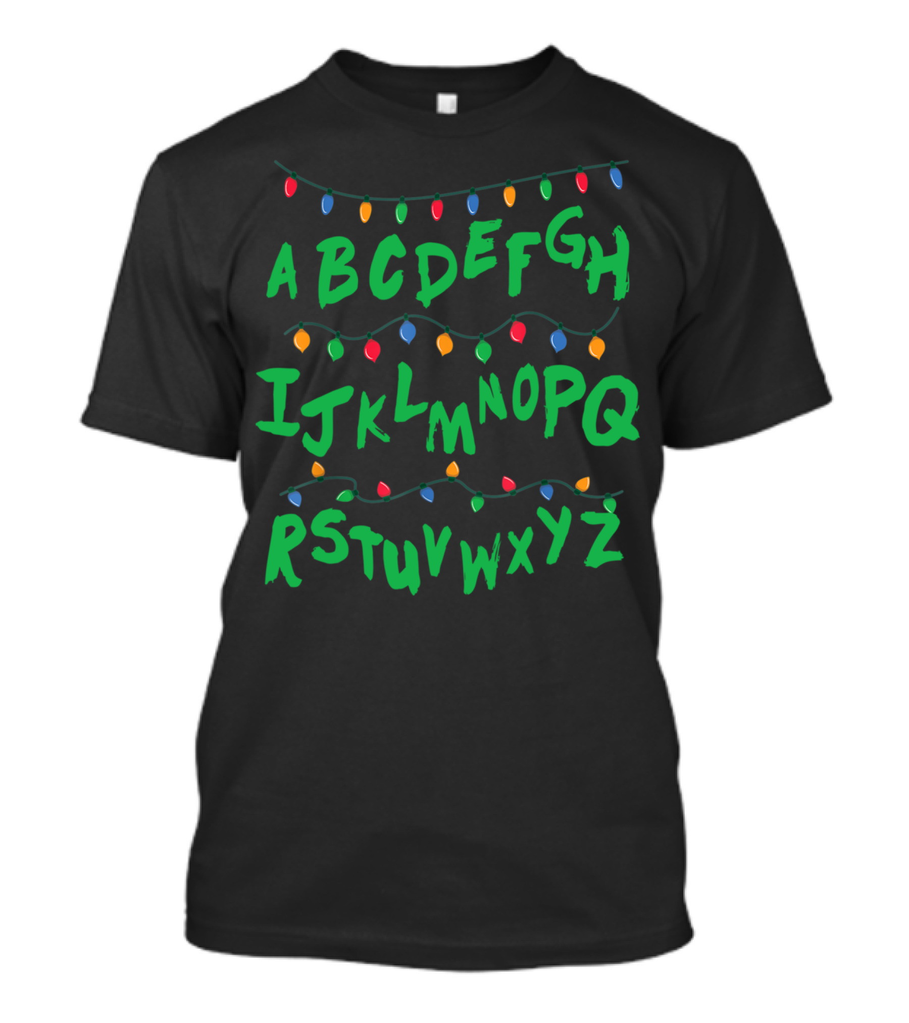 Stranger Things Alphabet Lights Christmas T-Shirt
