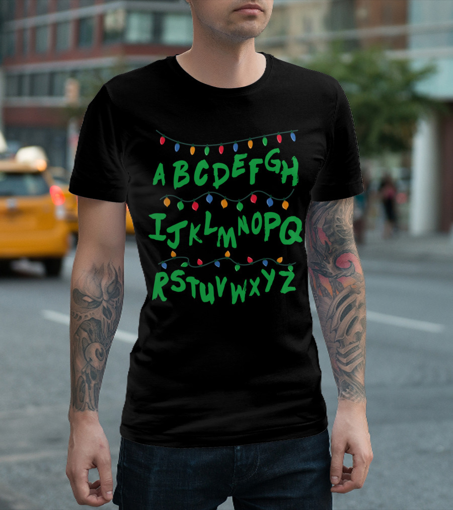 Stranger Things Alphabet Lights Christmas T-Shirt