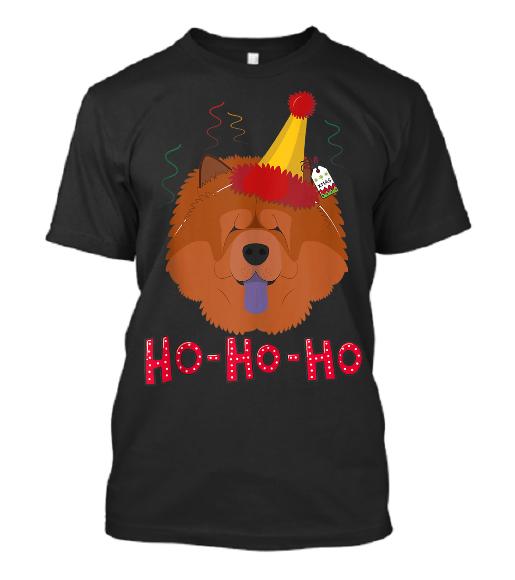 HO-HO-HO Chow Chow Santa Party Hat T-Shirt