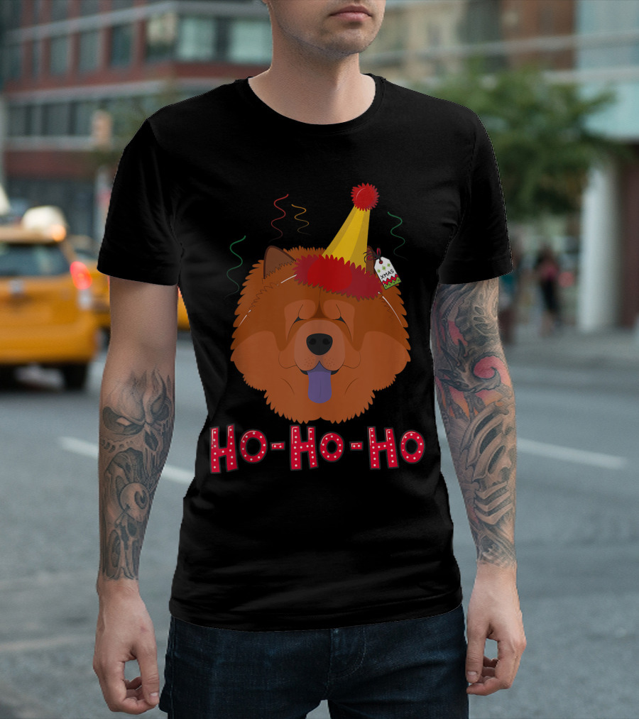HO-HO-HO Chow Chow Santa Party Hat T-Shirt