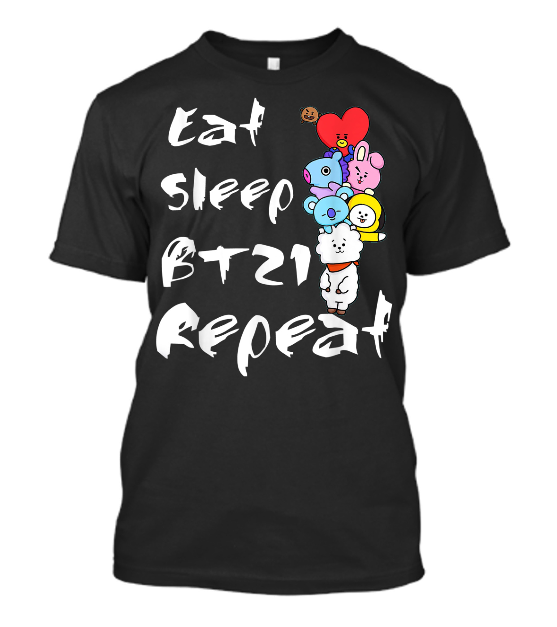 Eat Sleep BT21 Repeat Christmas Bt21bts Cute Chibi T-Shirt