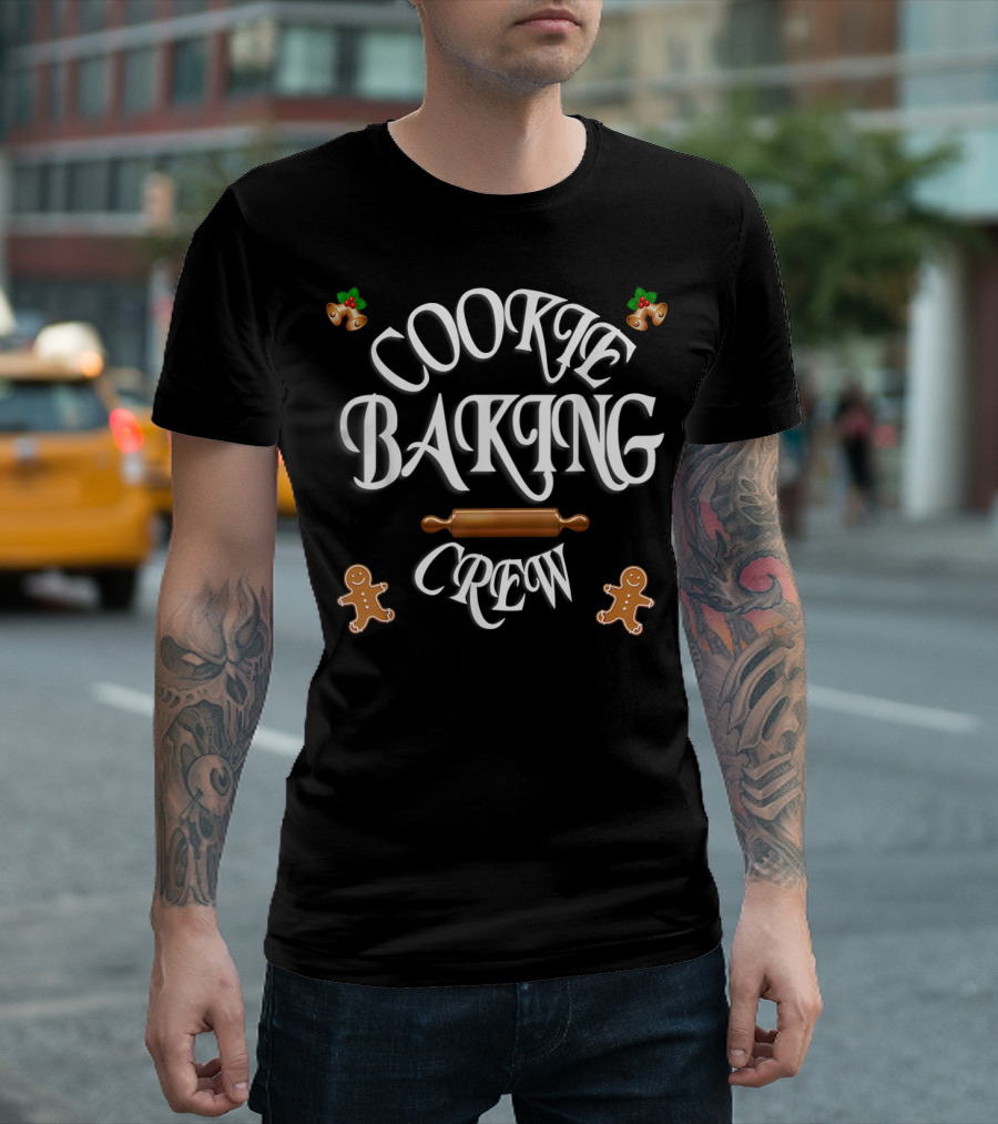 Cookie Baking Crew Gingerbread Xmas Bakers Rolling Pin Festive Holiday T-Shirt
