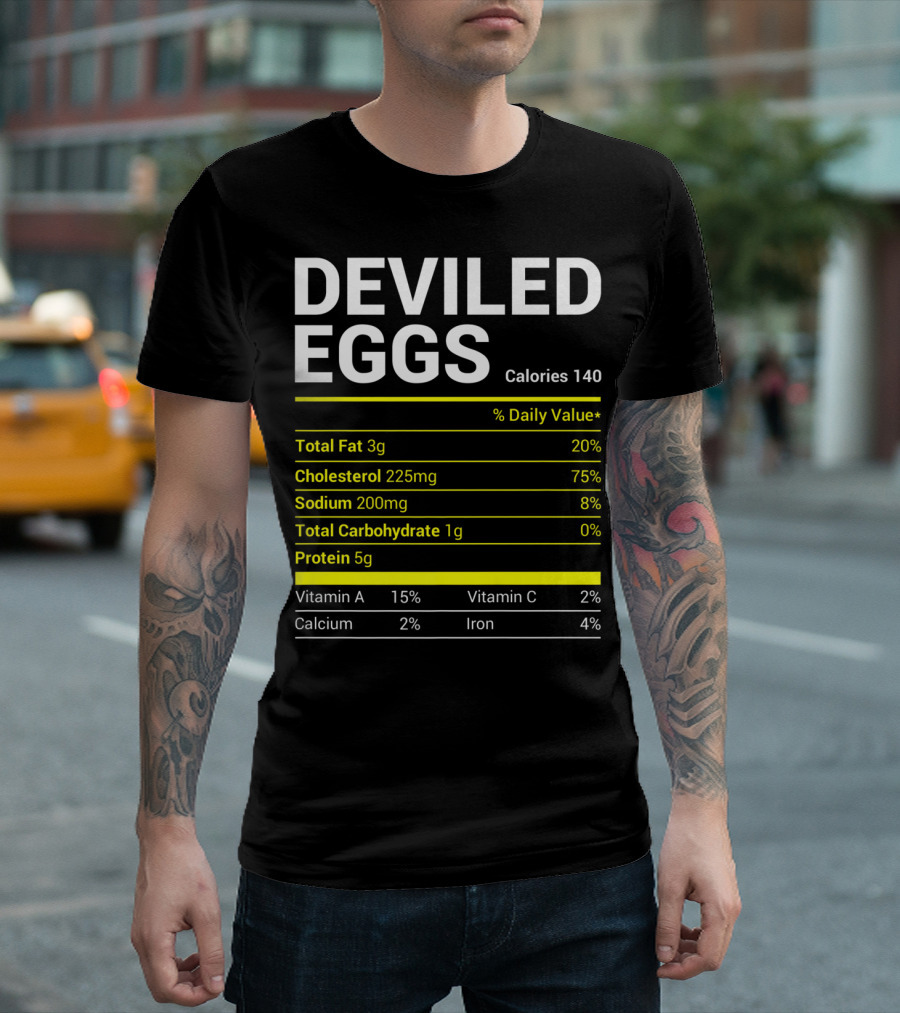 Deviled Eggs Calories Nutrition Facts Family Total Fat Cholesterol Sodium Protein T-Shirt