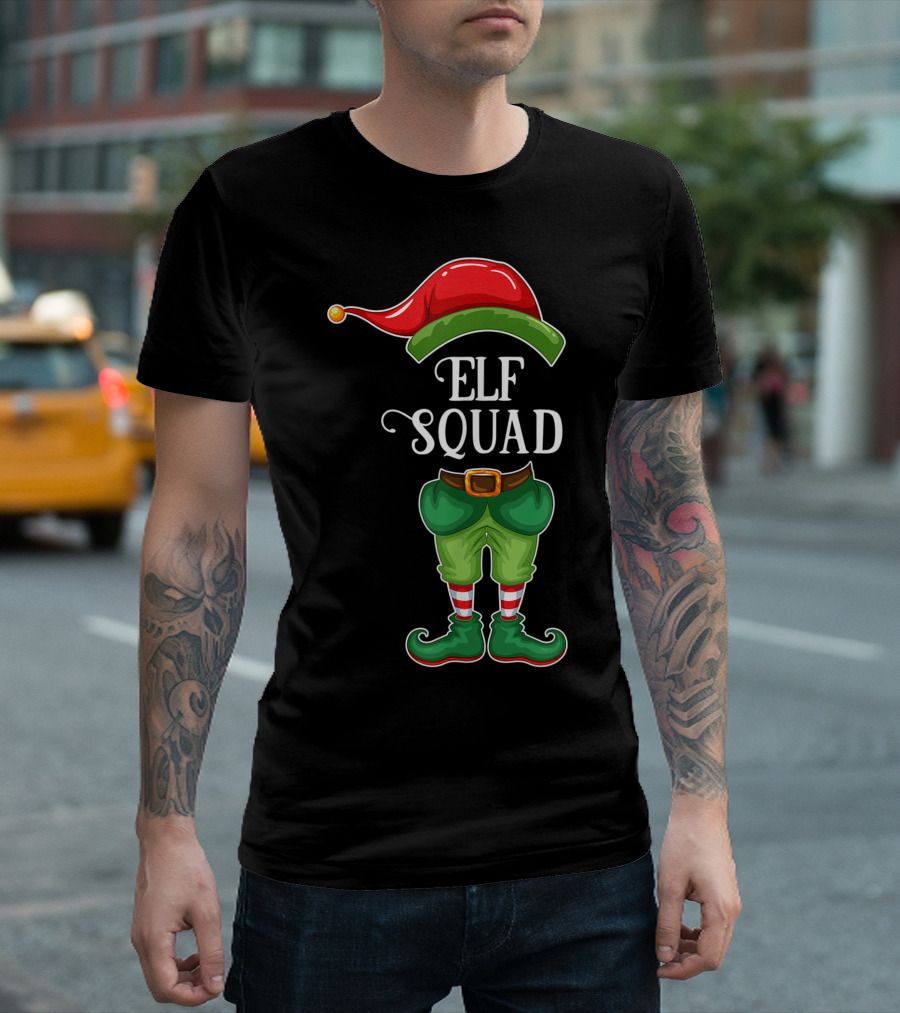 Elf Squad Matching Family Christmas Outfit With Hat And Shoes T-Shirt