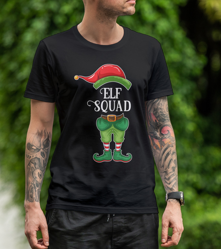 Elf Squad Matching Family Christmas Outfit With Hat And Shoes T-Shirt