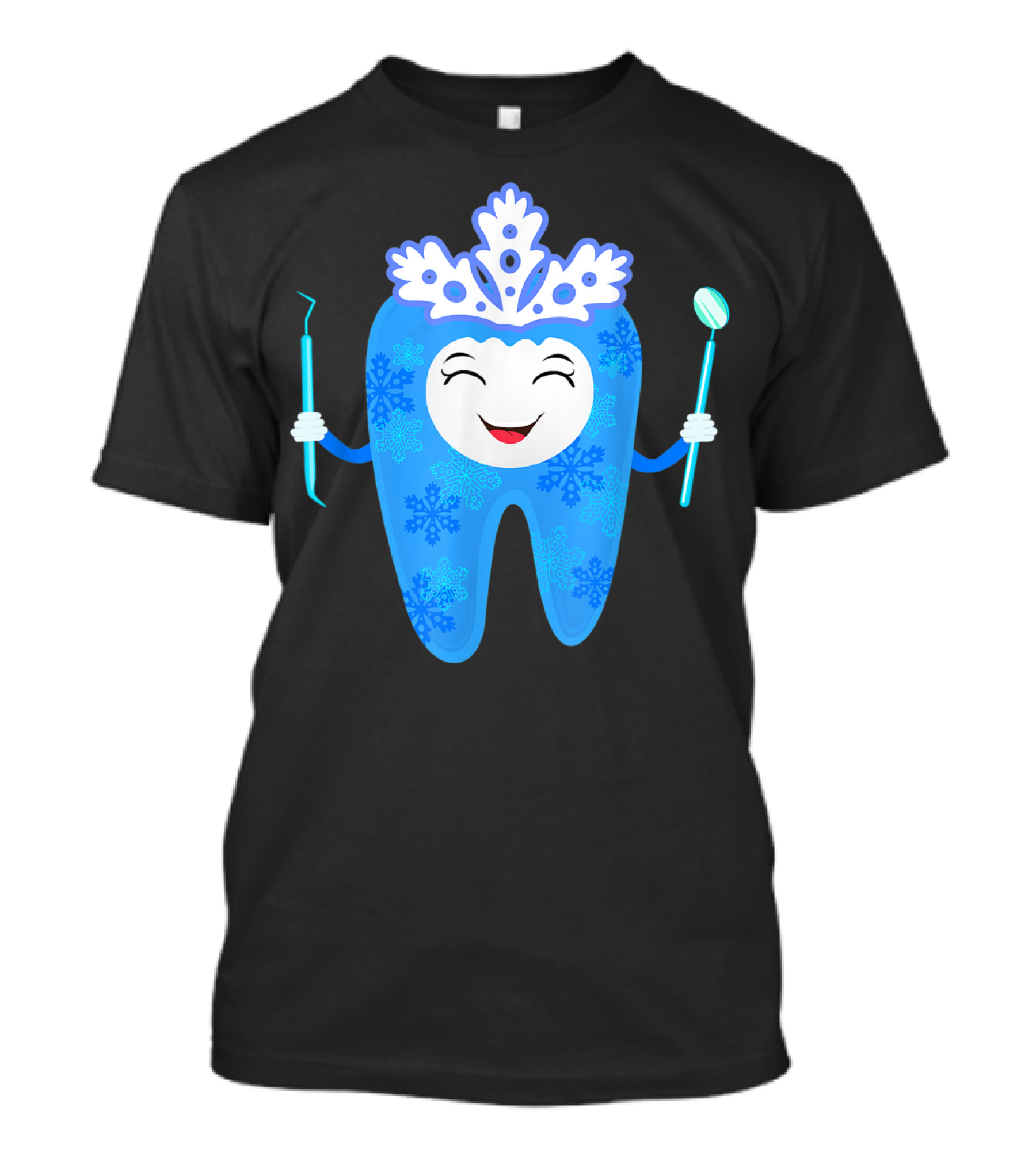 Frozen Christmas Tooth With Snowflakes Dentist Humor T-Shirt