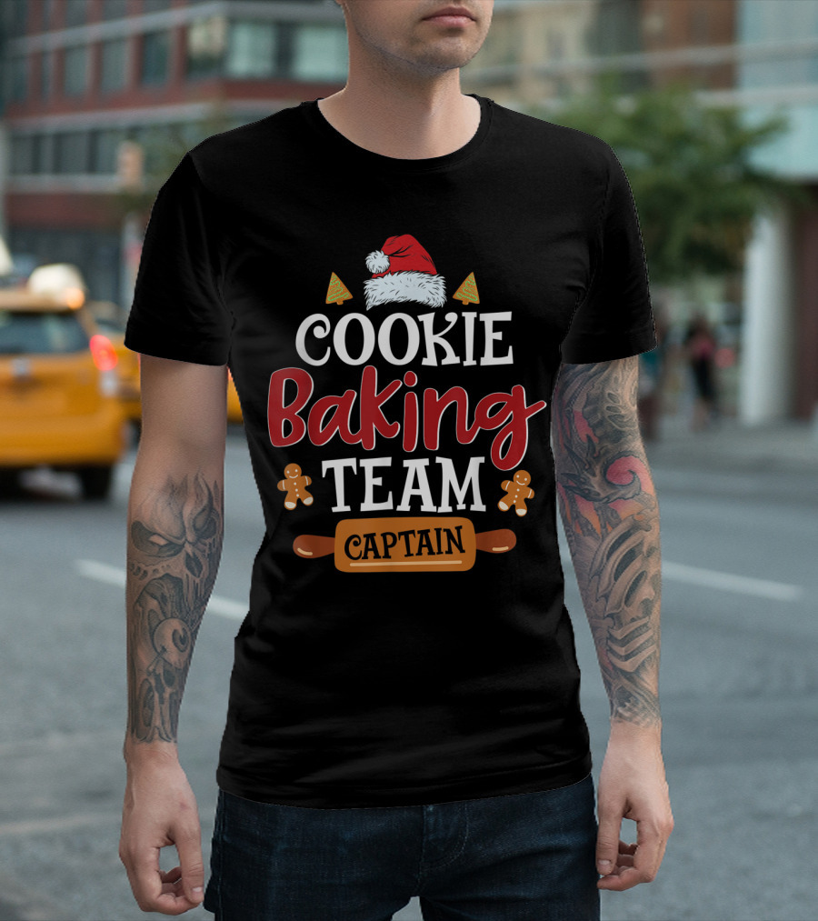 Cookie Baking Team Captain Gingerbread Santa Hat T-Shirt