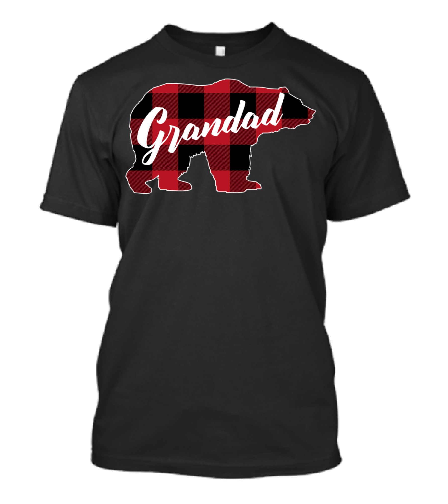 Grandad Red Plaid Buffalo Bear T-Shirt