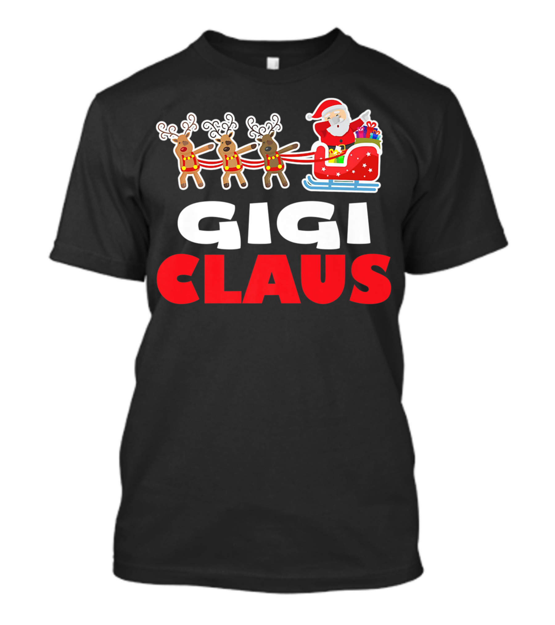 Gigi Claus Santa Sleigh With Reindeer T-Shirt