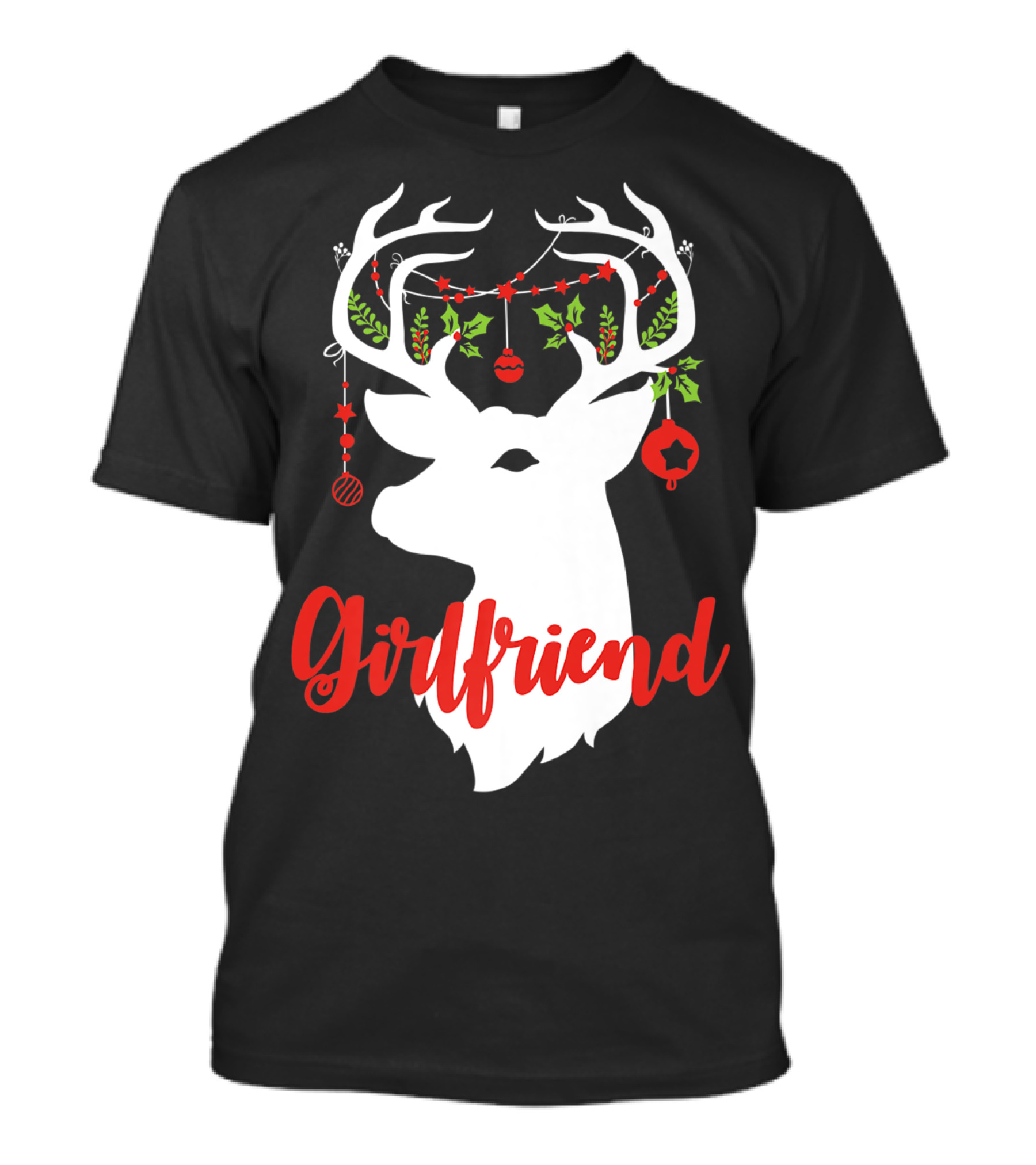 Girlfriend Christmas Reindeer Deer Antlers Holiday Ornaments T-Shirt