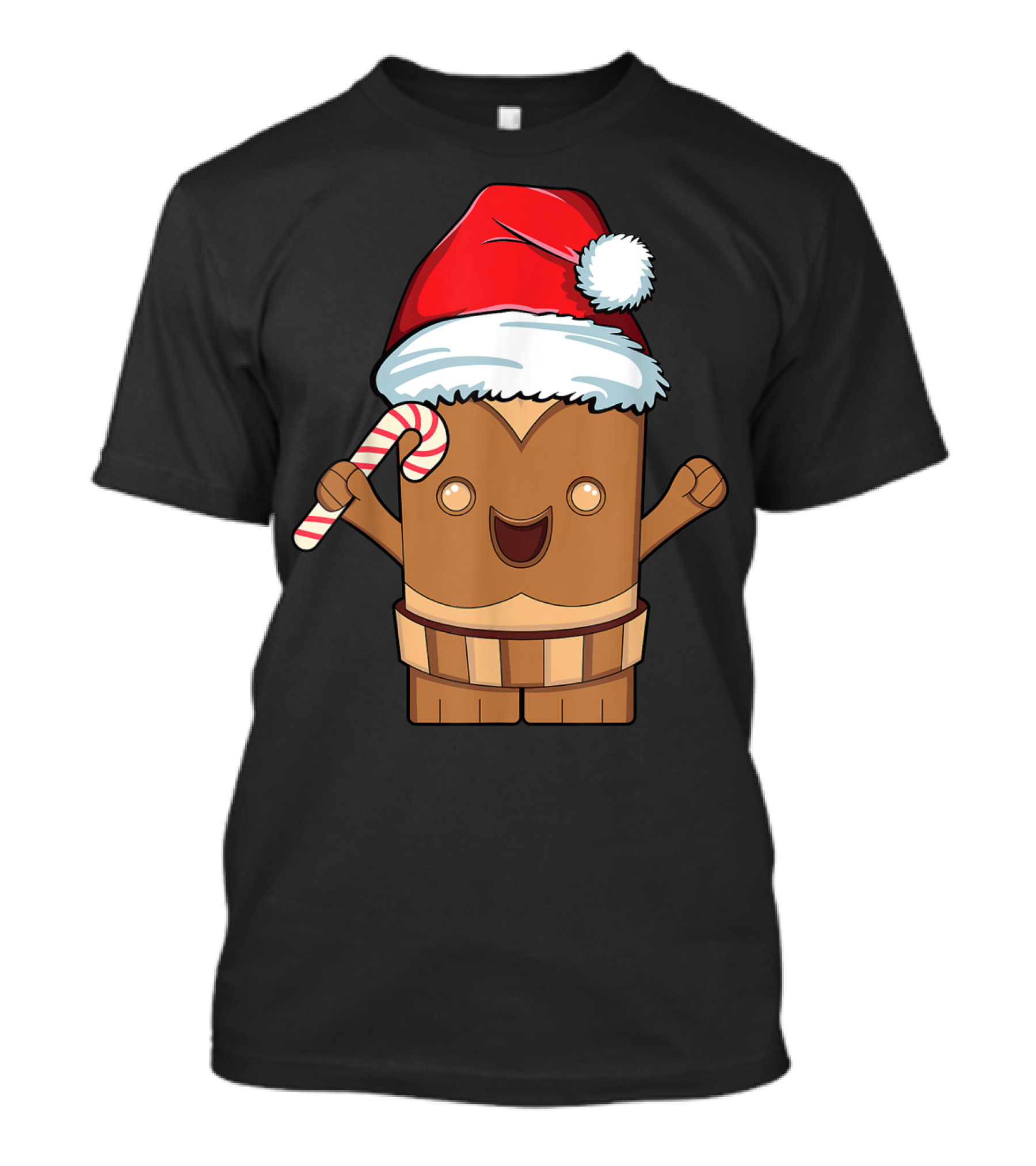 Hawaii Tiki Santa Hat Candy Cane T-Shirt