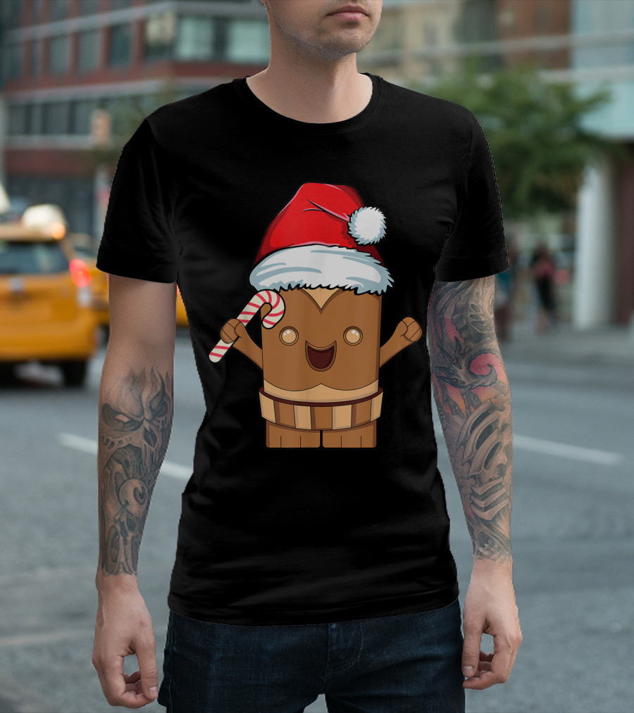 Hawaii Tiki Santa Hat Candy Cane T-Shirt