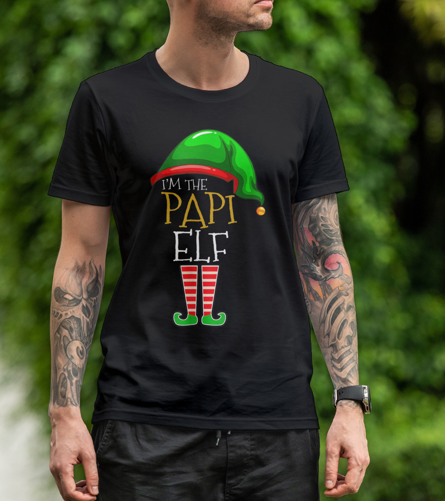 I'm The Papi Elf Funny Xmas Family Holiday Matching Pajamas T-Shirt