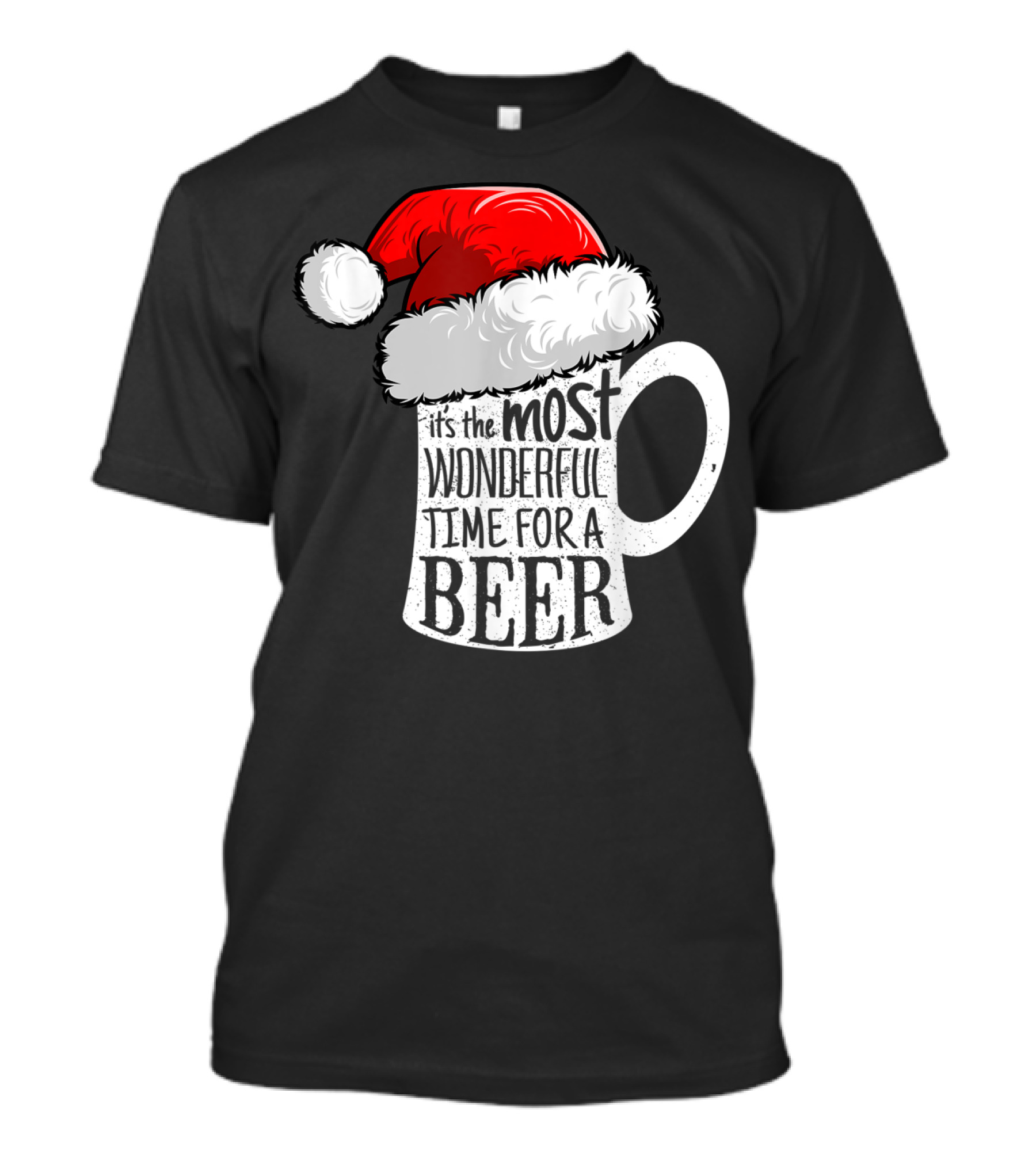 It's The Most Wonderful Time For A Beer Santa Hat Mug T-Shirt