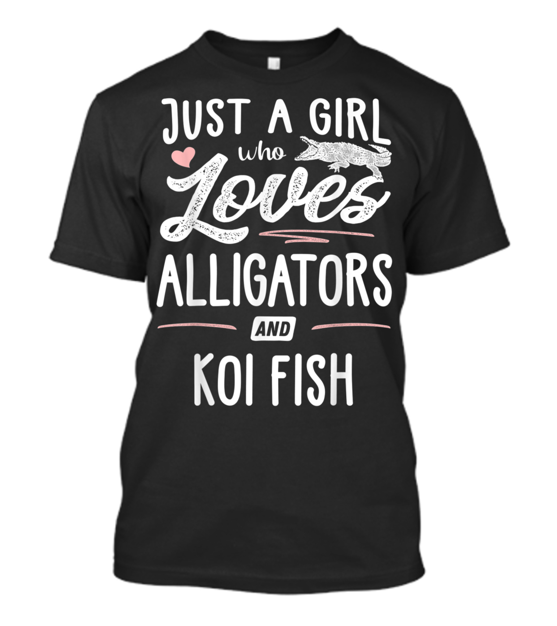 Just A Girl Who Loves Alligators And Koi Fish Heart T-Shirt