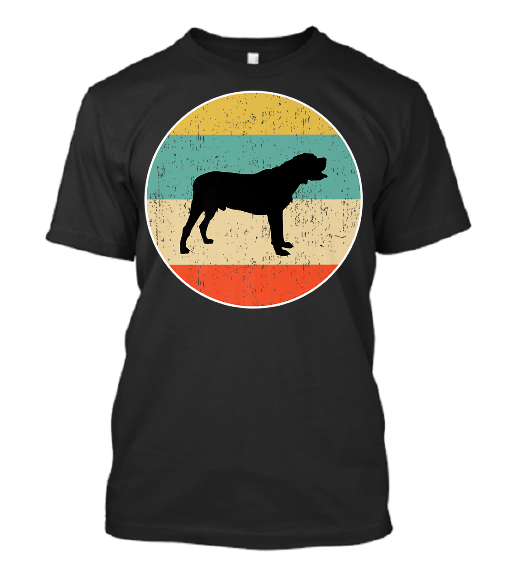 Mastiff Dog Retro Vintage Striped Circle T-Shirt
