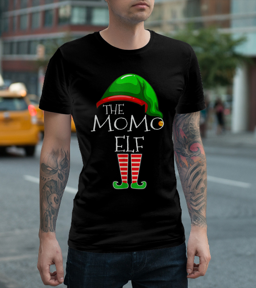 The Momo Elf Green Hat Striped Legs T-Shirt