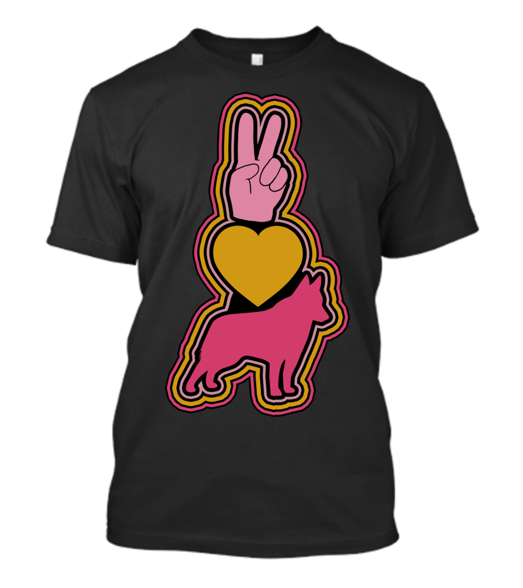 Peace Love Schipperkes Hand Heart Dog Adg109h T-Shirt