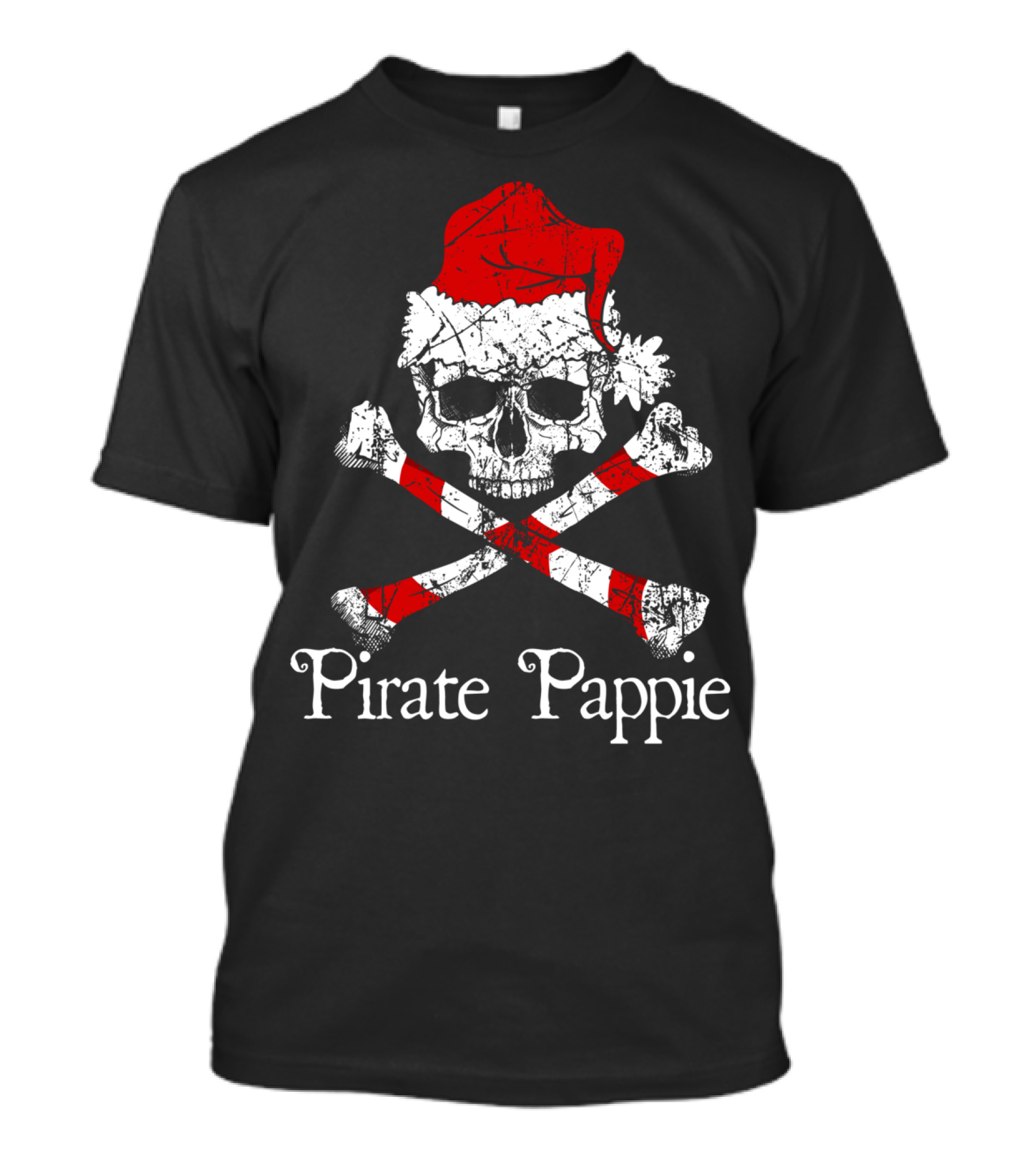 Pirate Pappie Santa Skull And Crossbones T-Shirt