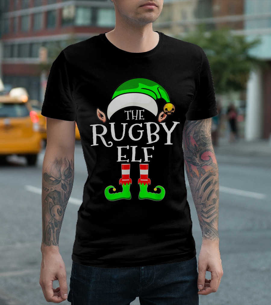 The Rugby Elf Family Matching Group Holiday Costume T-Shirt
