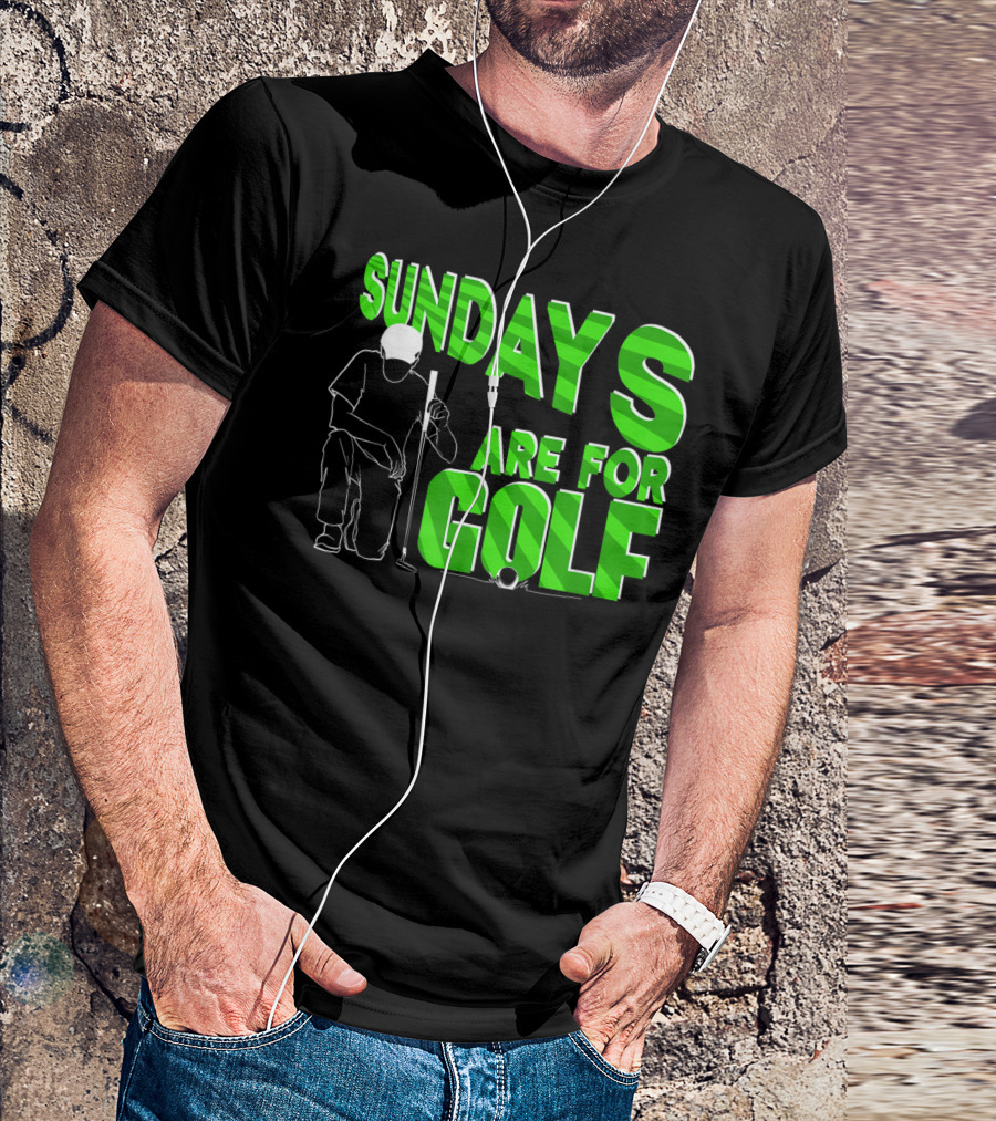 Sundays Are For Golf Kneeling Golfer Green Text T-Shirt