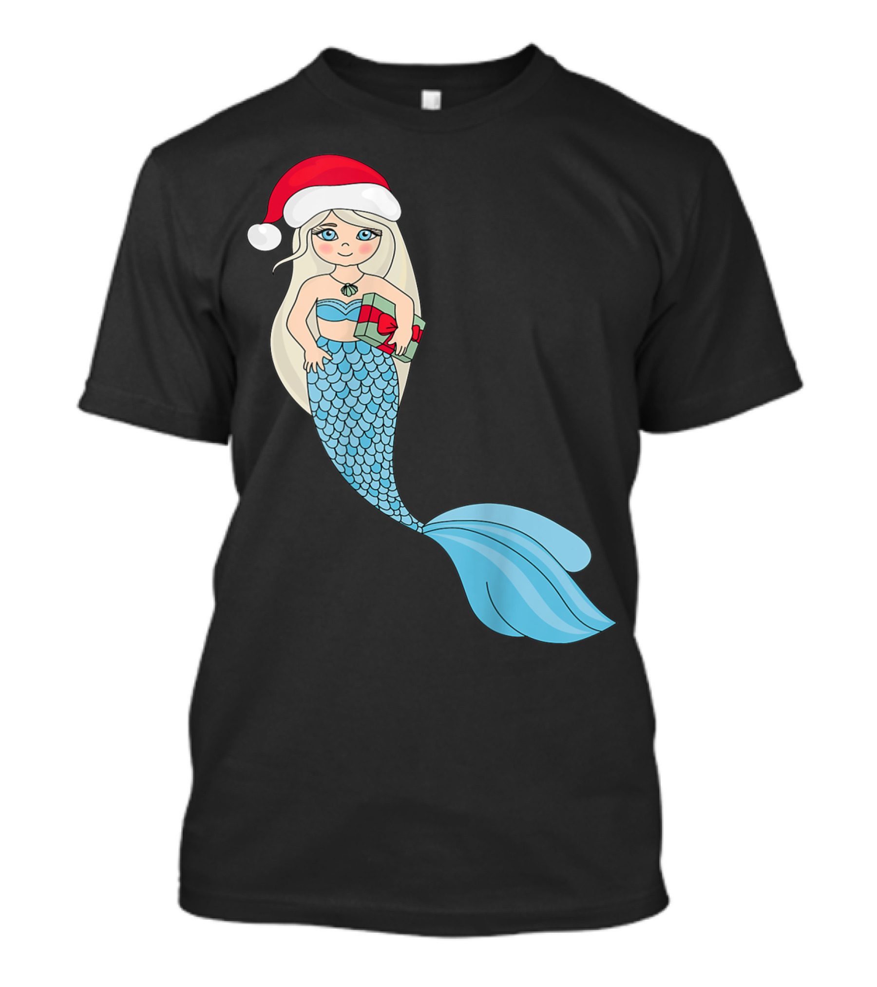 Sweet Santa Mermaid Christmas Swimmer Festive Holiday Tail T-Shirt