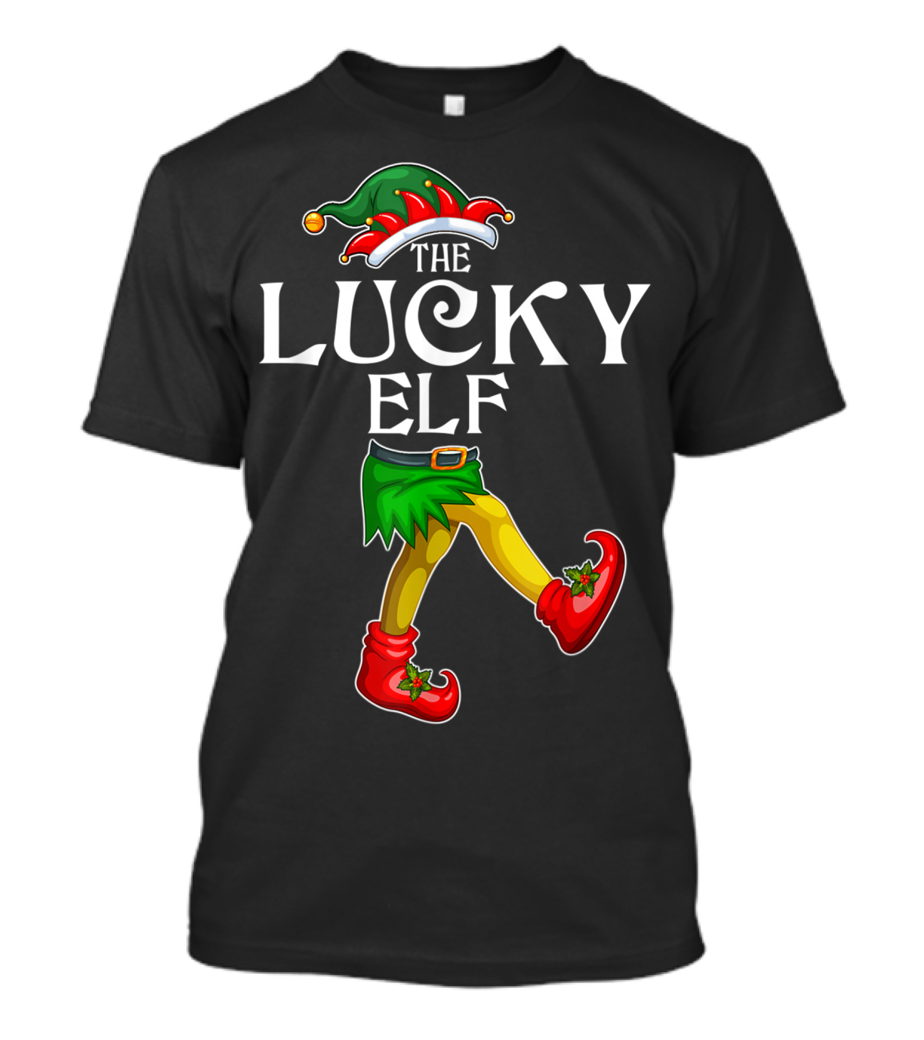 The Lucky Elf Christmas Family Group Outfits T-Shirt