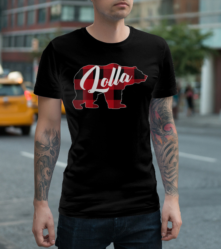 Lolla Red Plaid Buffalo Bear T-Shirt