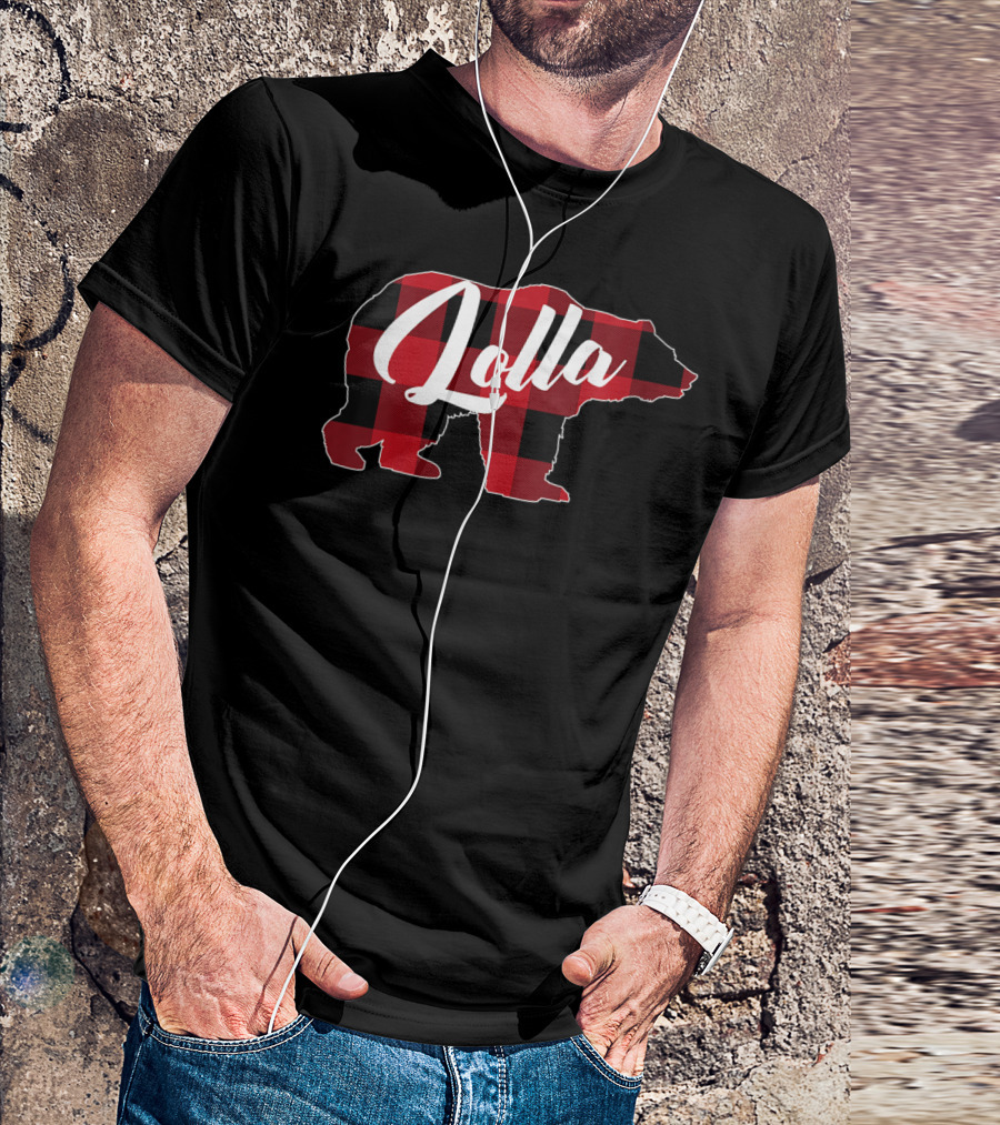 Lolla Red Plaid Buffalo Bear T-Shirt
