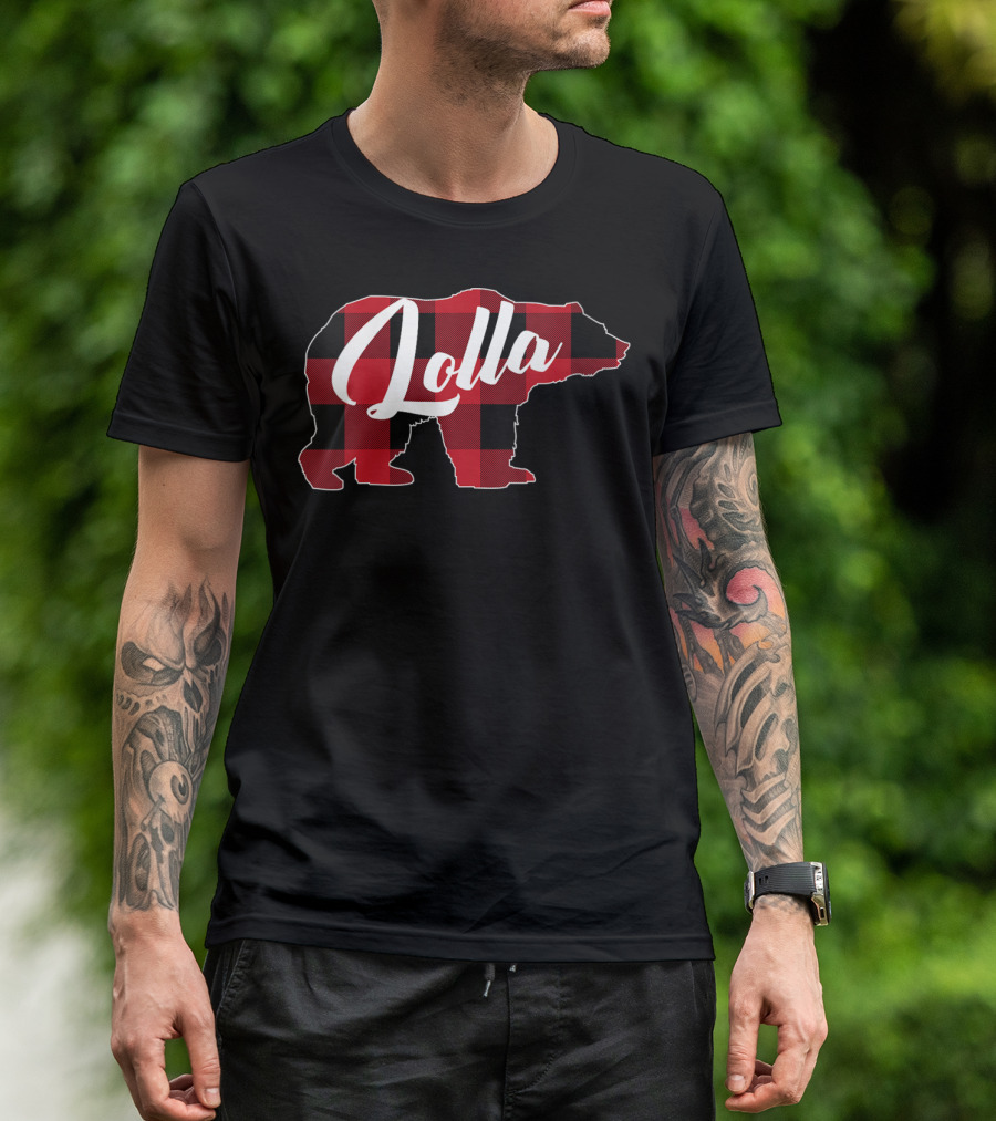 Lolla Red Plaid Buffalo Bear T-Shirt