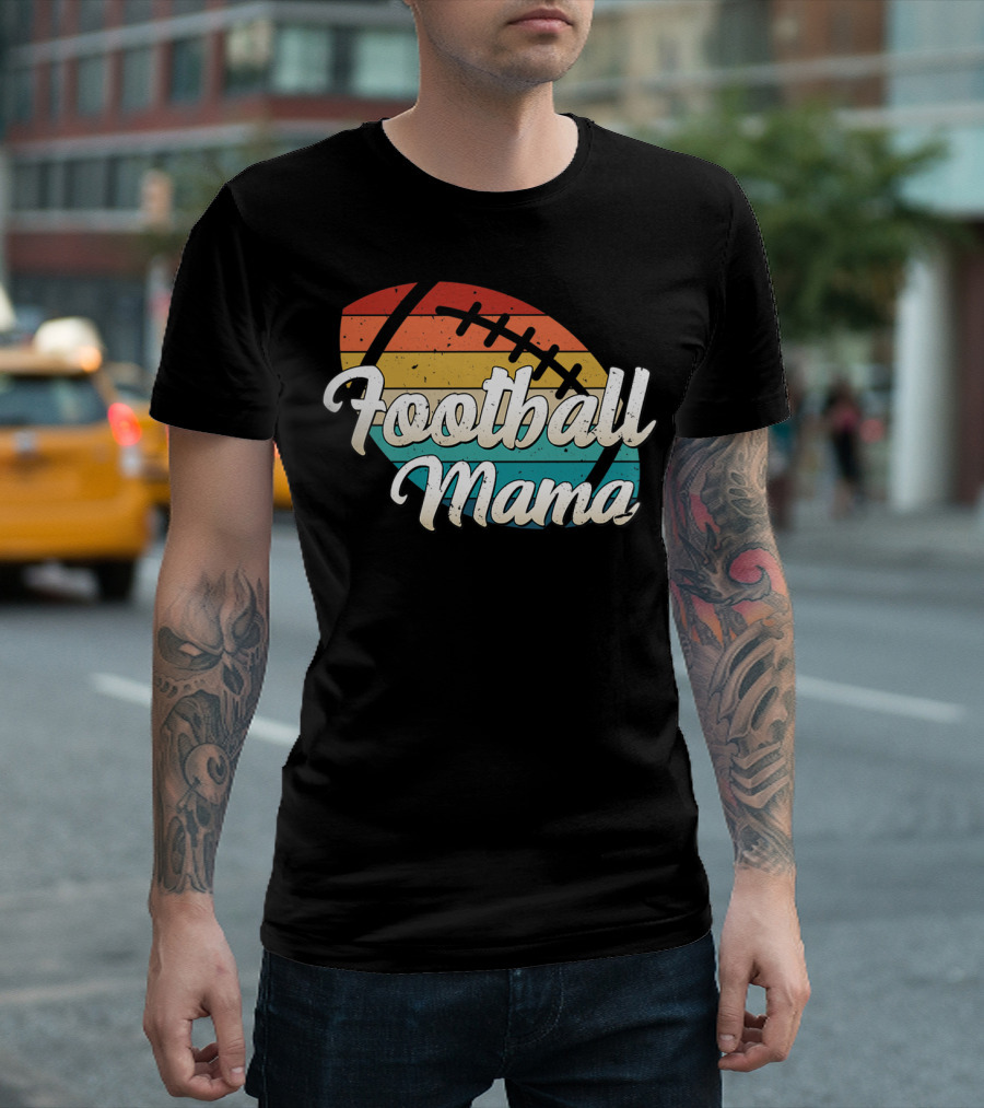 Football Mama Retro Ball Mom Player T-Shirt