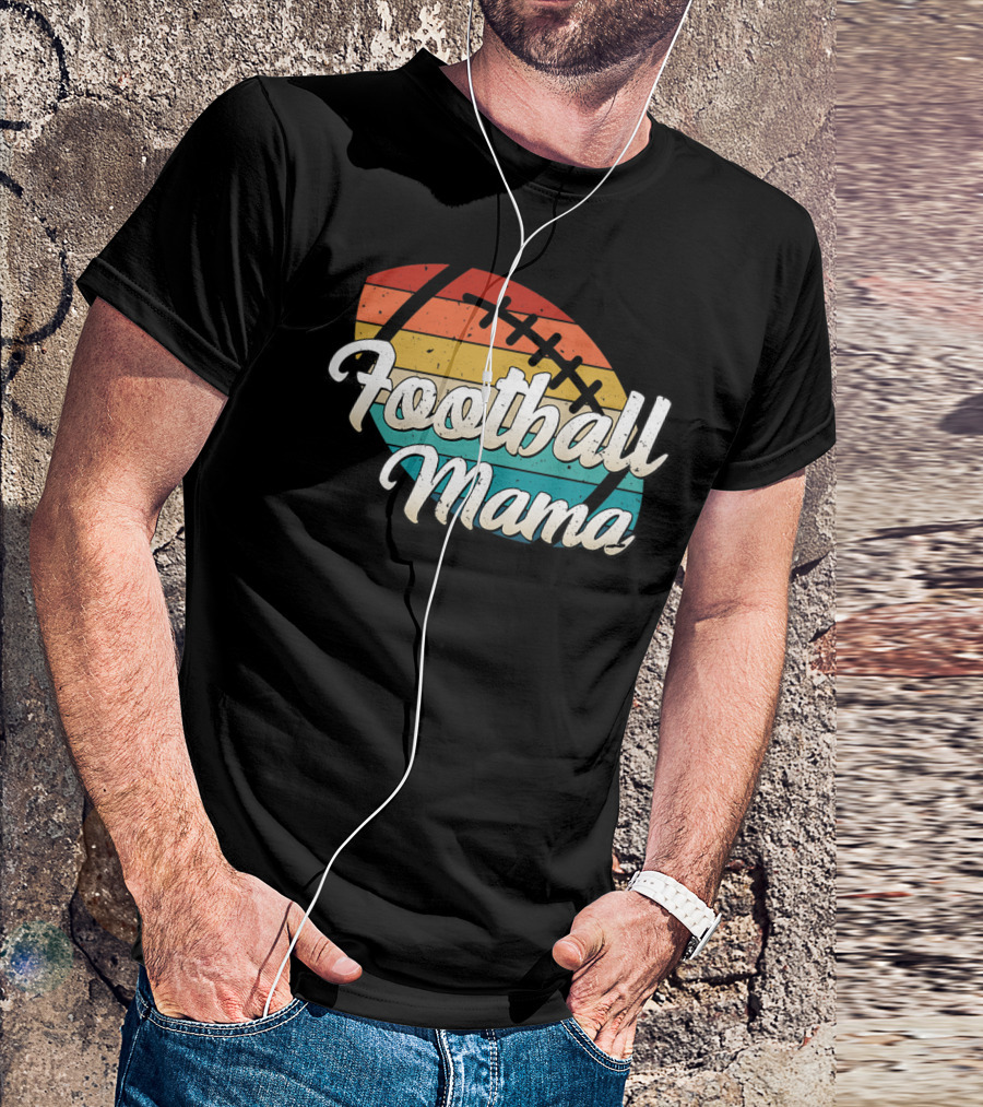 Football Mama Retro Ball Mom Player T-Shirt