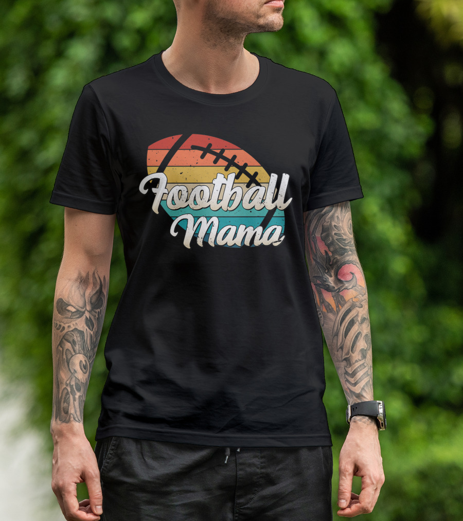 Football Mama Retro Ball Mom Player T-Shirt