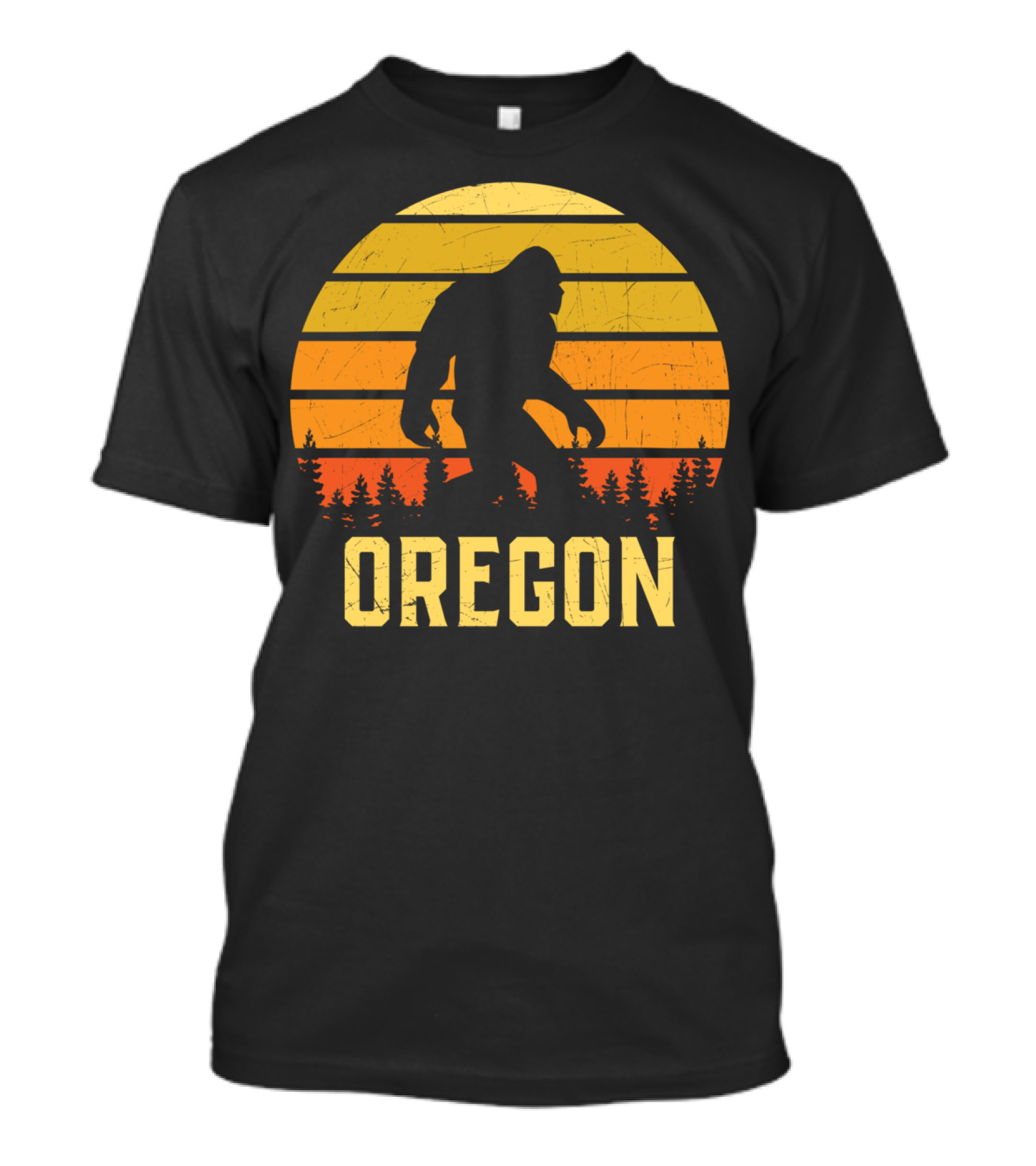 Oregon Bigfoot Sasquatch Believer Sunset T-Shirt