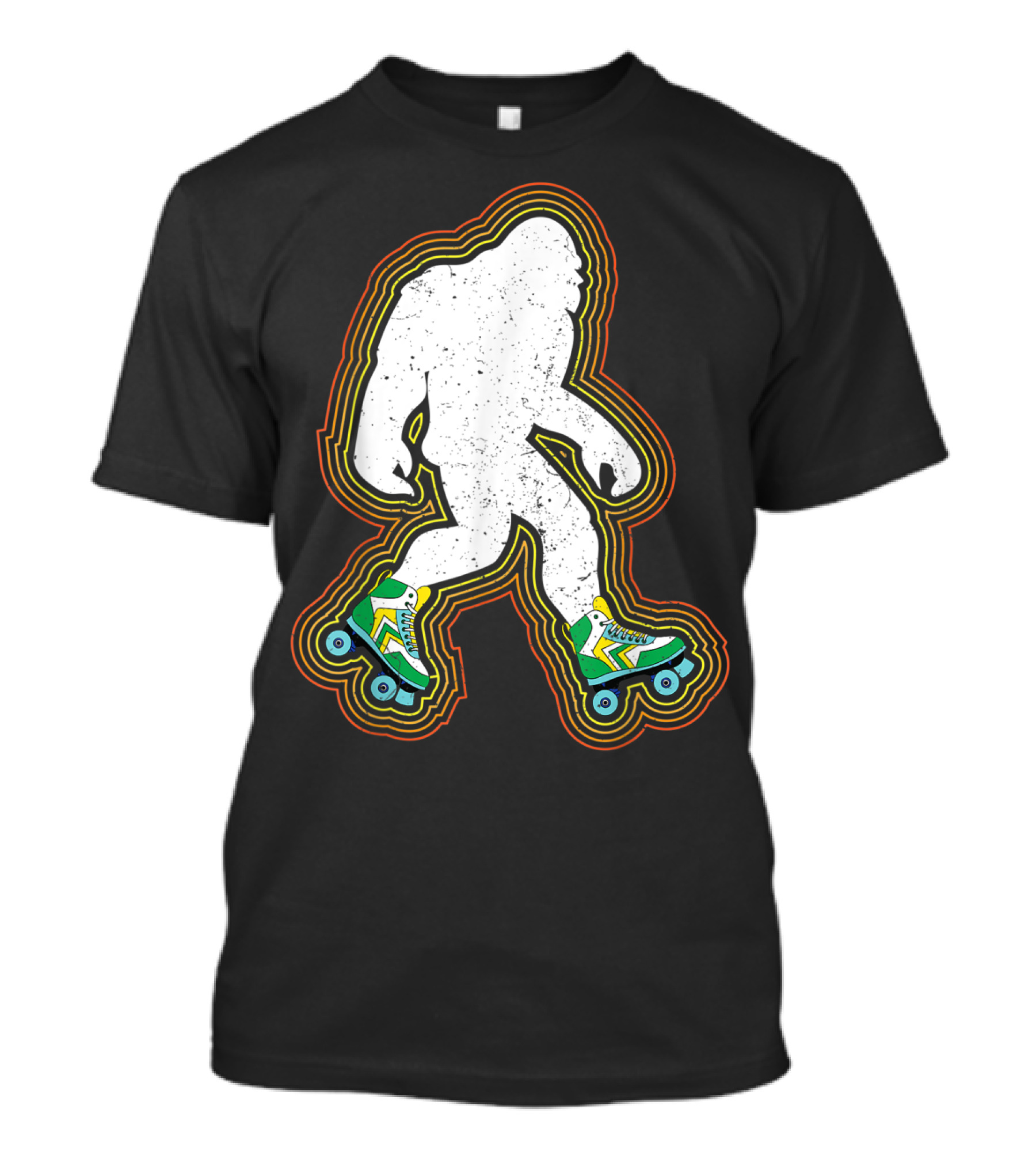 Bigfoot Sasquatch Roller Skating Retro Vibes T-Shirt