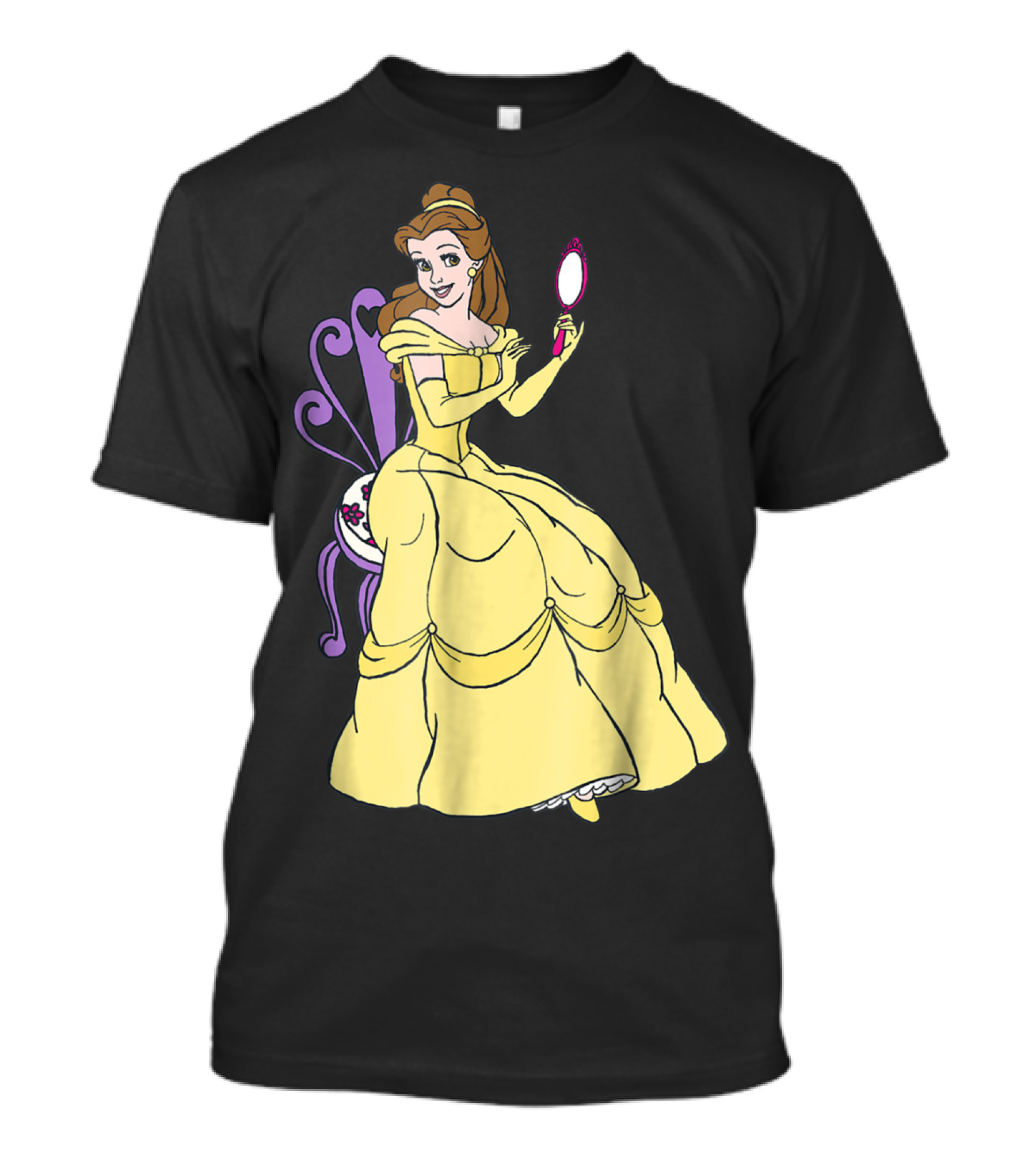 Beauty And The Beast Disney Belle Mirror Yellow Dress T-Shirt