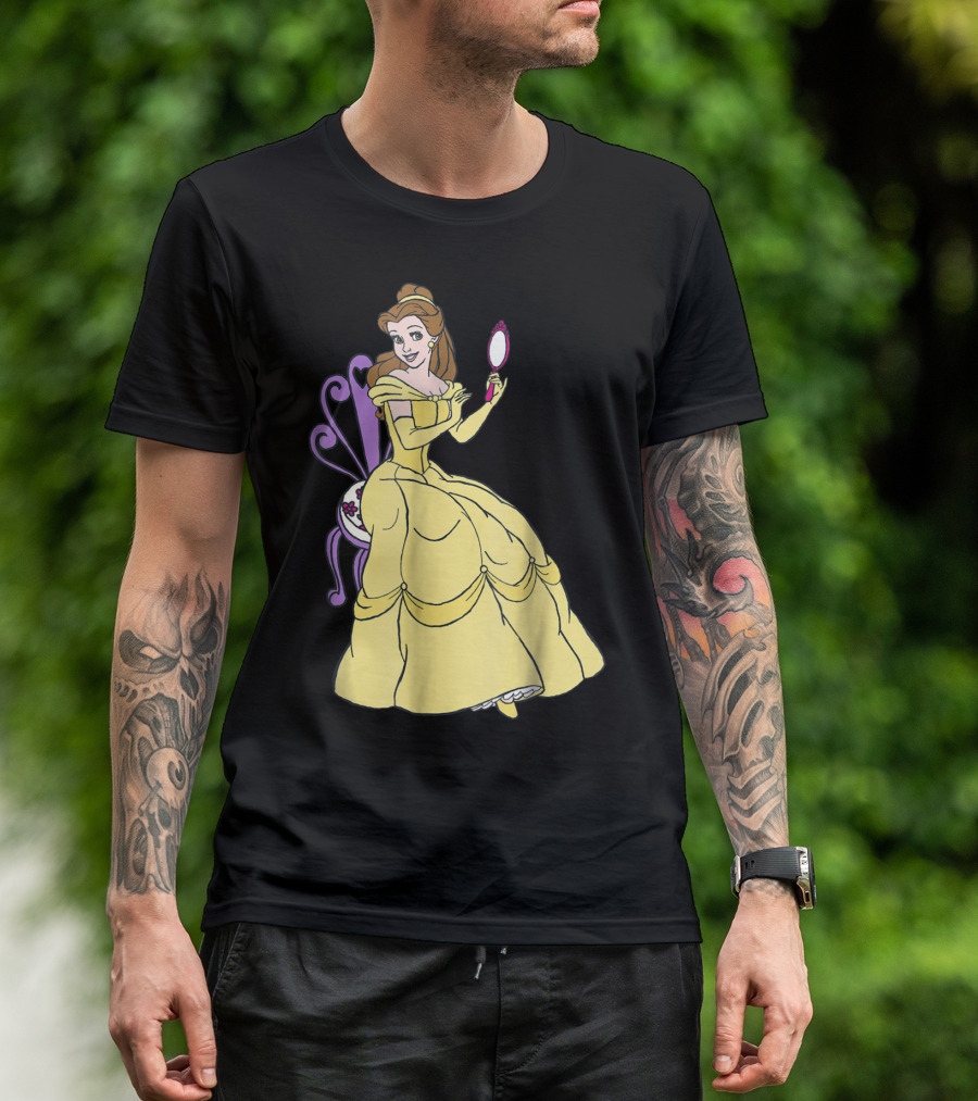 Beauty And The Beast Disney Belle Mirror Yellow Dress T-Shirt