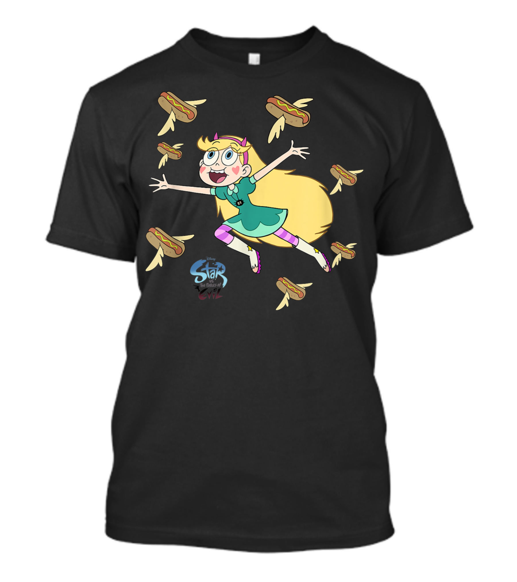 Star Butterfly Disney Channel Star Vs The Forces Of Evil Flying Hot Dogs T-Shirt